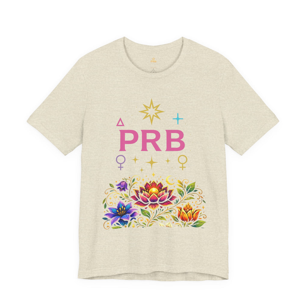 Pretty Rich Bitch The Collection by PRB Floral Lotus T‑Shirt — Colorful Spiritual Symbol Tee by Power Runs Black