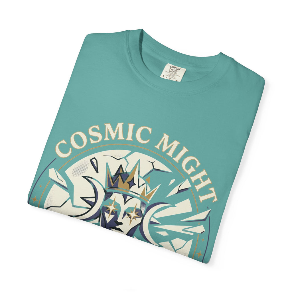 PRB Starforged Flex Cosmic Might Unleashed Graphic T-Shirt — 'Cosmic Might Unleashed' Vintage Astro King Tee by Power Runs Black