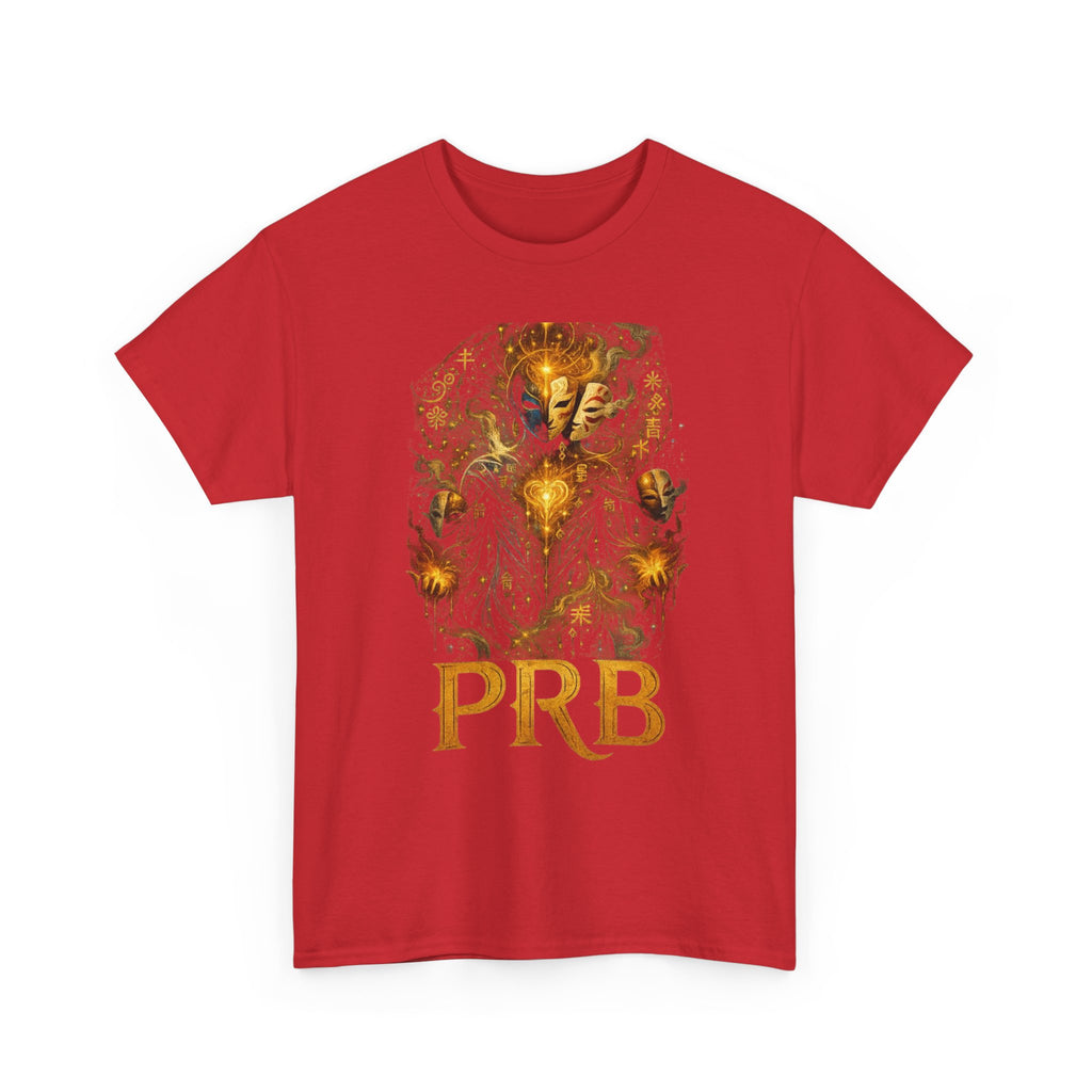 PRB Golden Mystic Mask Graphic Tee — Vintage Nature Illustration T-Shirt by Power Runs Black