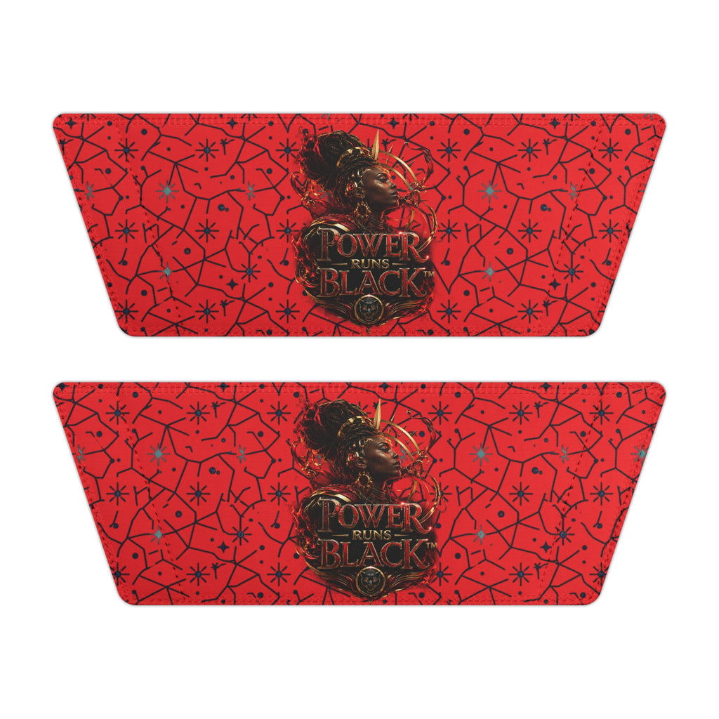Power Runs Black Removable-Strap Sandals - Red Floral Pattern Slide Sandals for Women by Power Runs Black