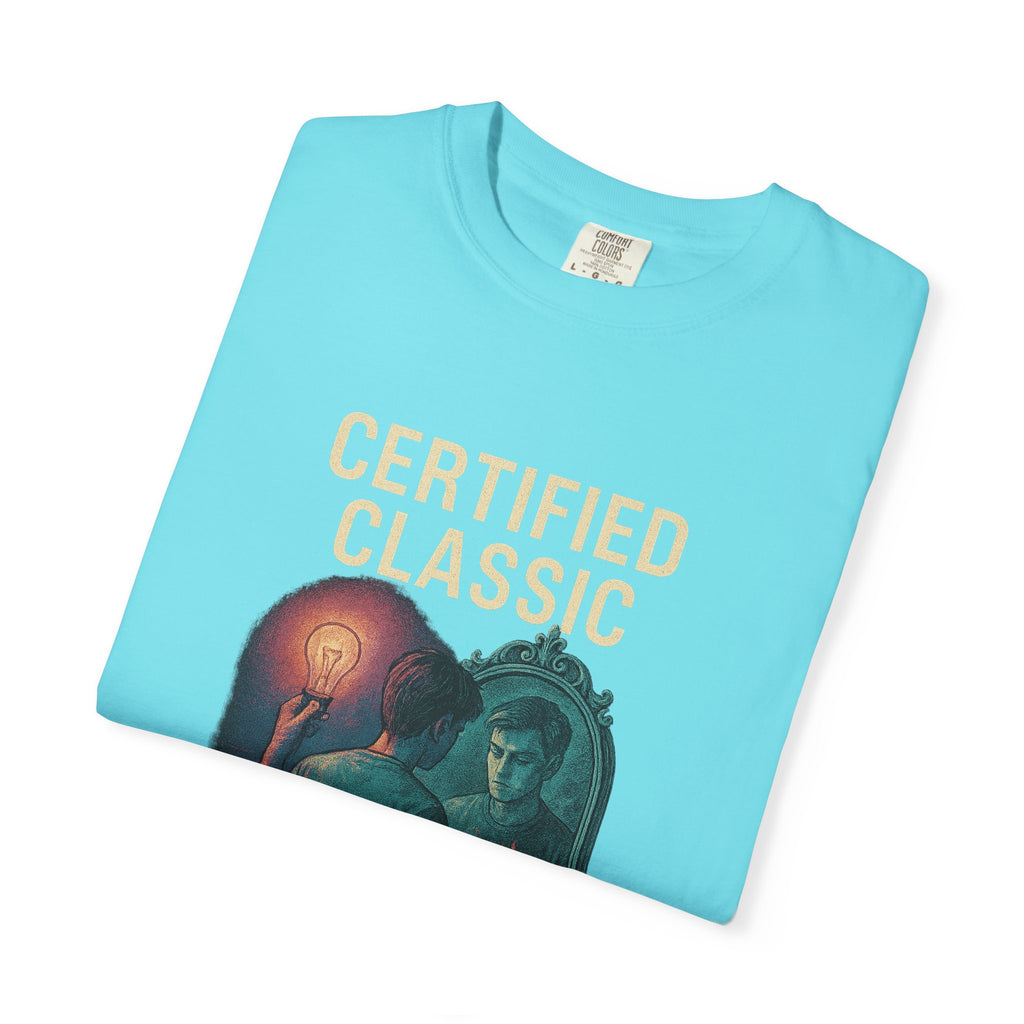 PRB Certified Classic Mirror Illustration T-shirt | Retro Mystic Artwork by Power Runs Black