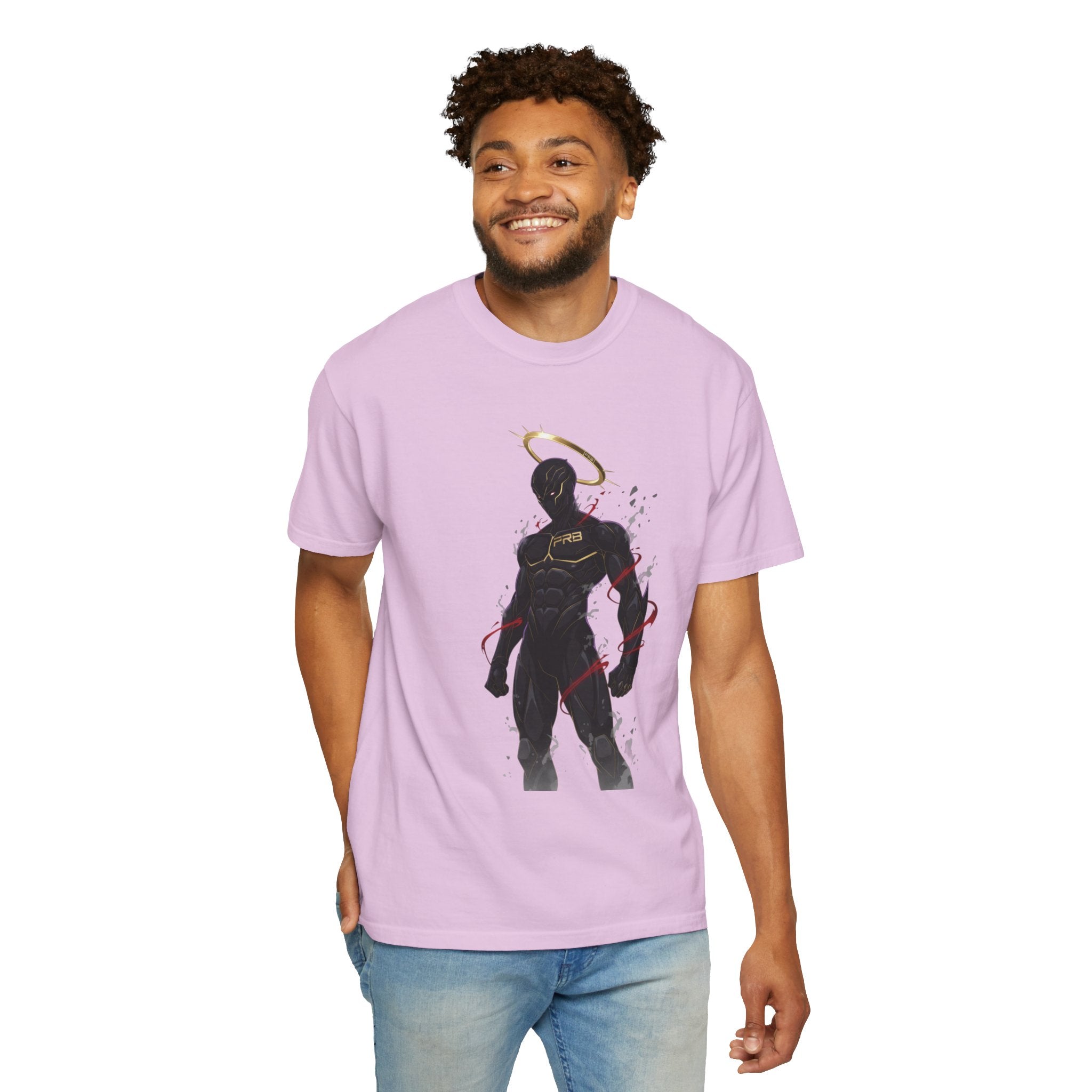 PRB Shadow Hero Graphic T-Shirt — Haloed Vigilante Illustration by Power Runs Black
