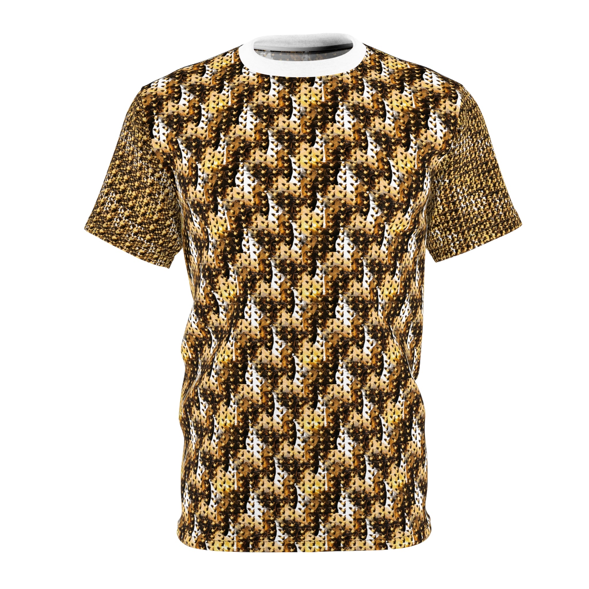 PRB Knit Texture All-Over Print Tee | Cozy Brown Herringbone Pattern by Power Runs Black