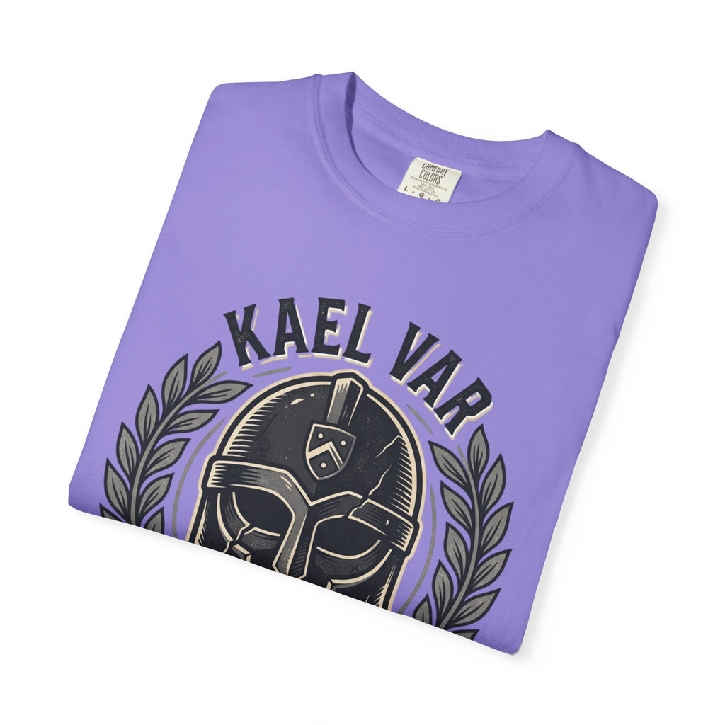 Power Runs Black PRB Kael Var Helmet Graphic T-Shirt — "Protection Hardens Form" Warrior Tee by Power Runs Black