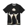 Power Runs Black PRB Black & White tunnel awaits Pattern Tee — All-Over Print Cat Lover Shirt by Power Runs Black