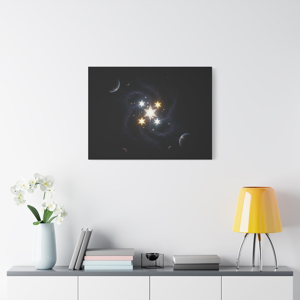 PRB Celestial Star Cluster Matte Canvas Print — Cosmic Planets Wall Art by Printify