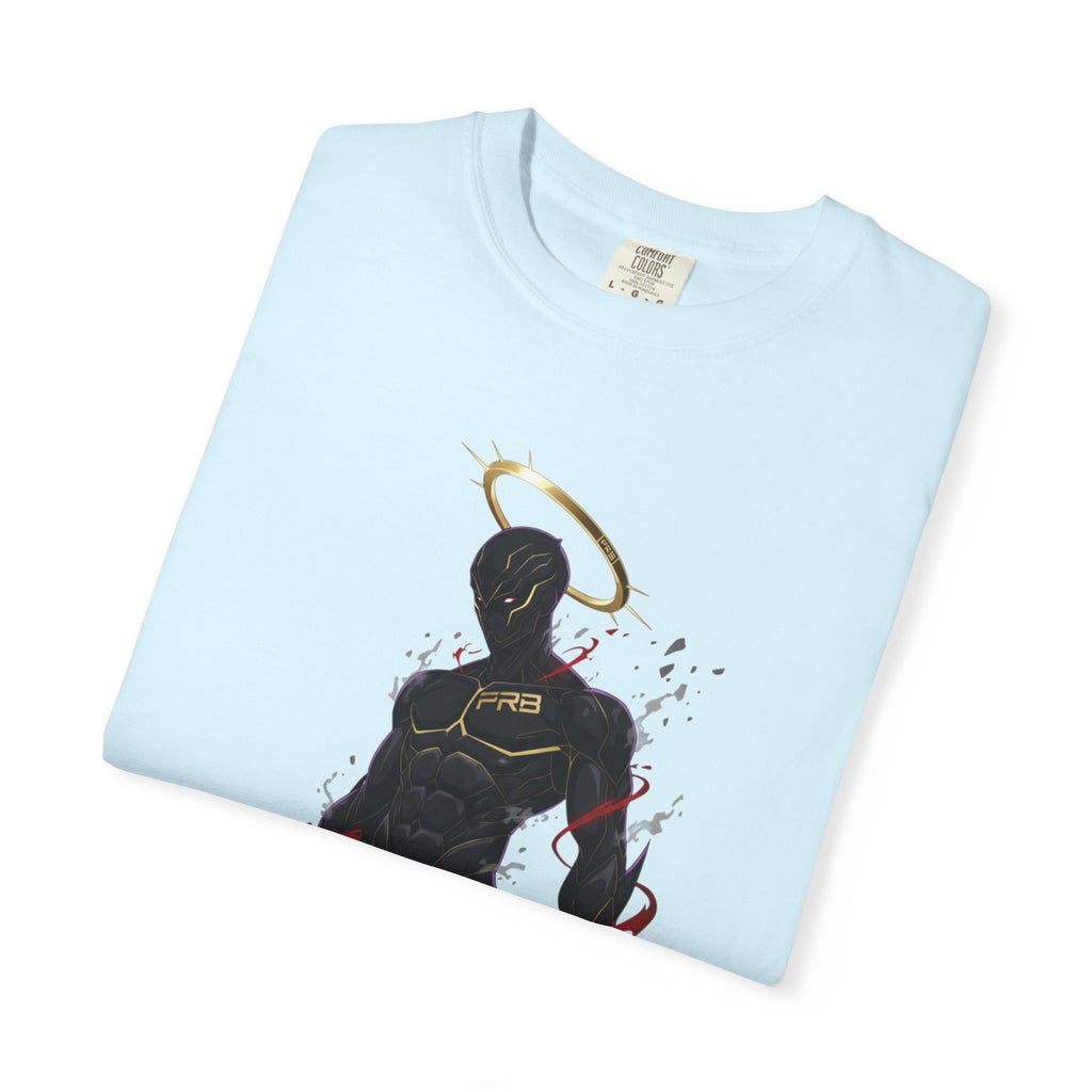 PRB Shadow Hero Graphic T-Shirt — Haloed Vigilante Illustration by Printify