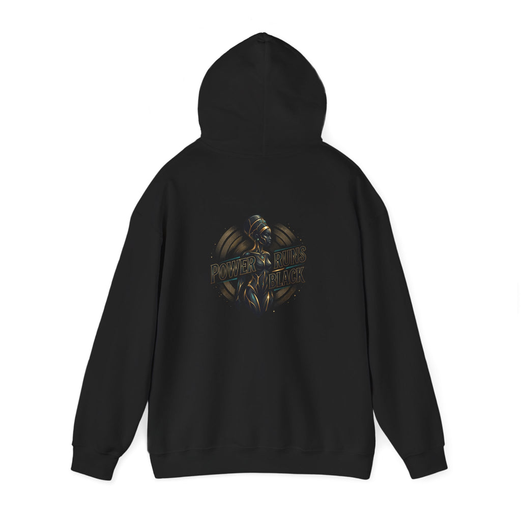 Power Runs Black PRB Logo Hoodie — Ascension State Crown Design by Printify