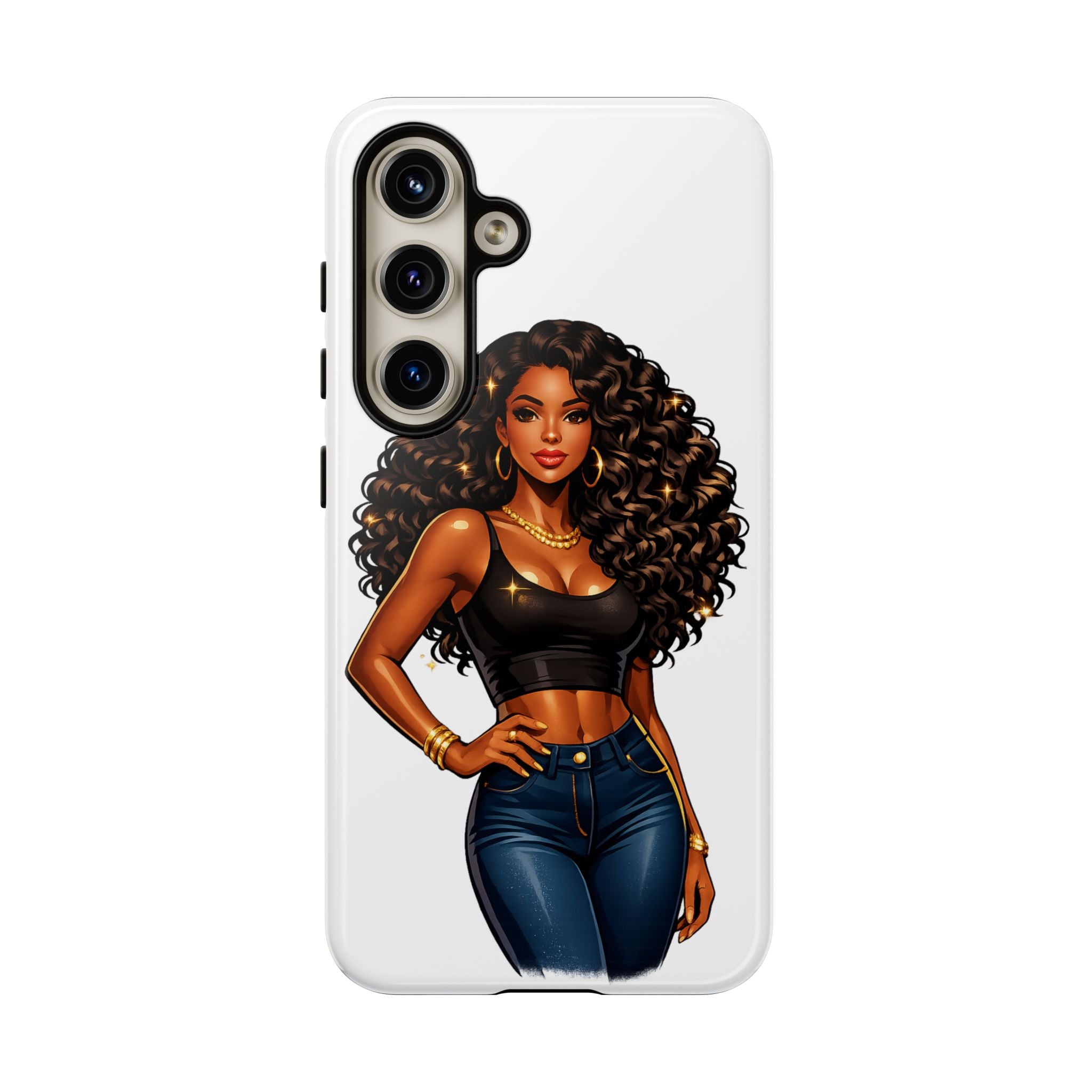 Pretty Rich Bitch by PRB Curly Hair Phone Case by Printify
