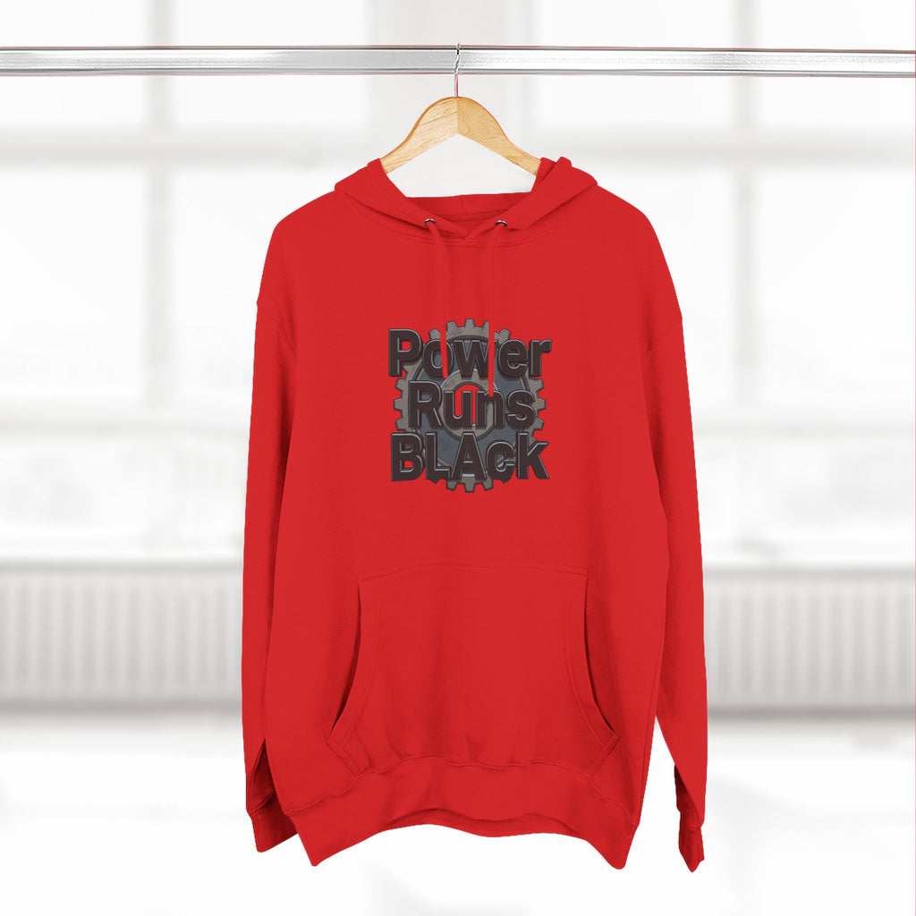 PRB Built of Power Graphic Hoodie — ‘Power Runs Black’ Industrial Mech Design by Power Runs Black
