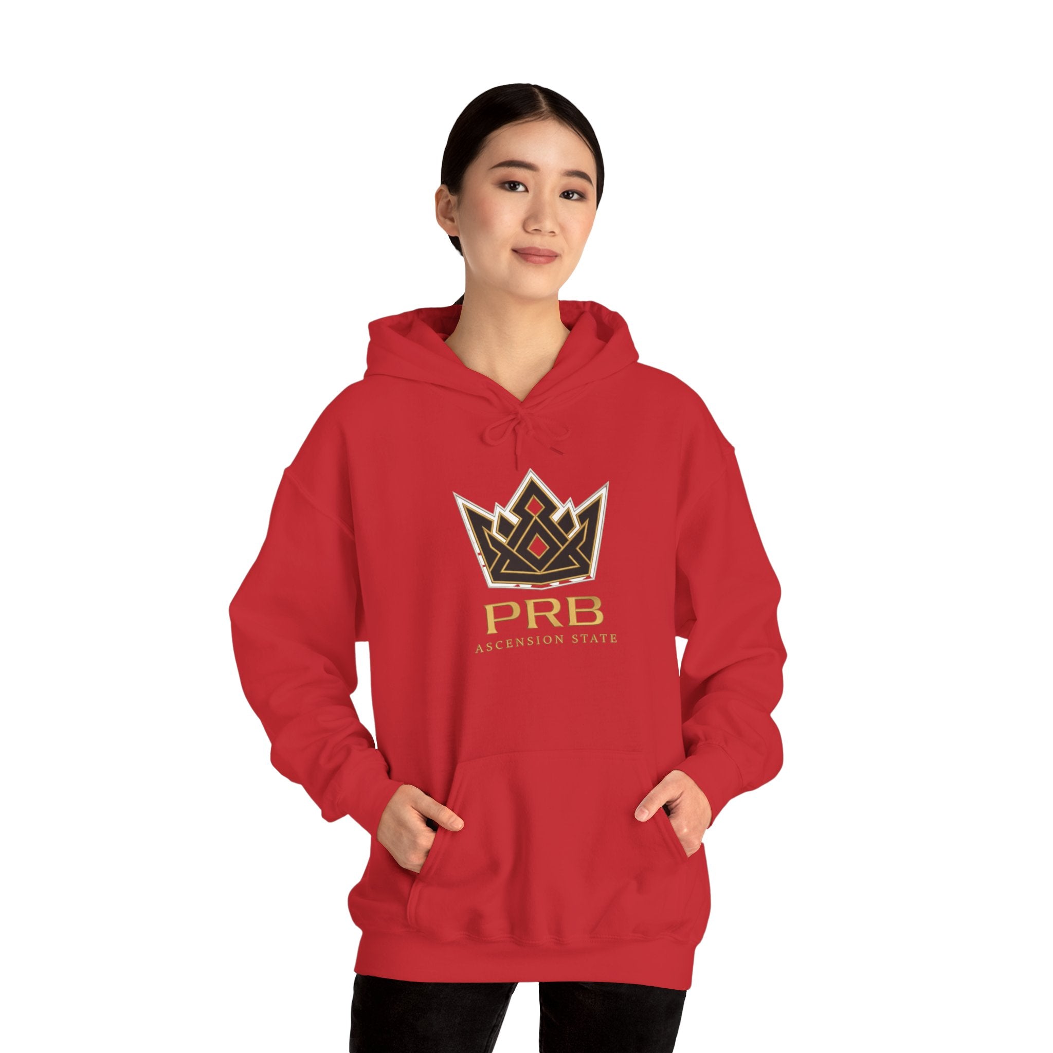 Power Runs Black PRB Logo Hoodie — Ascension State Crown Design by Printify