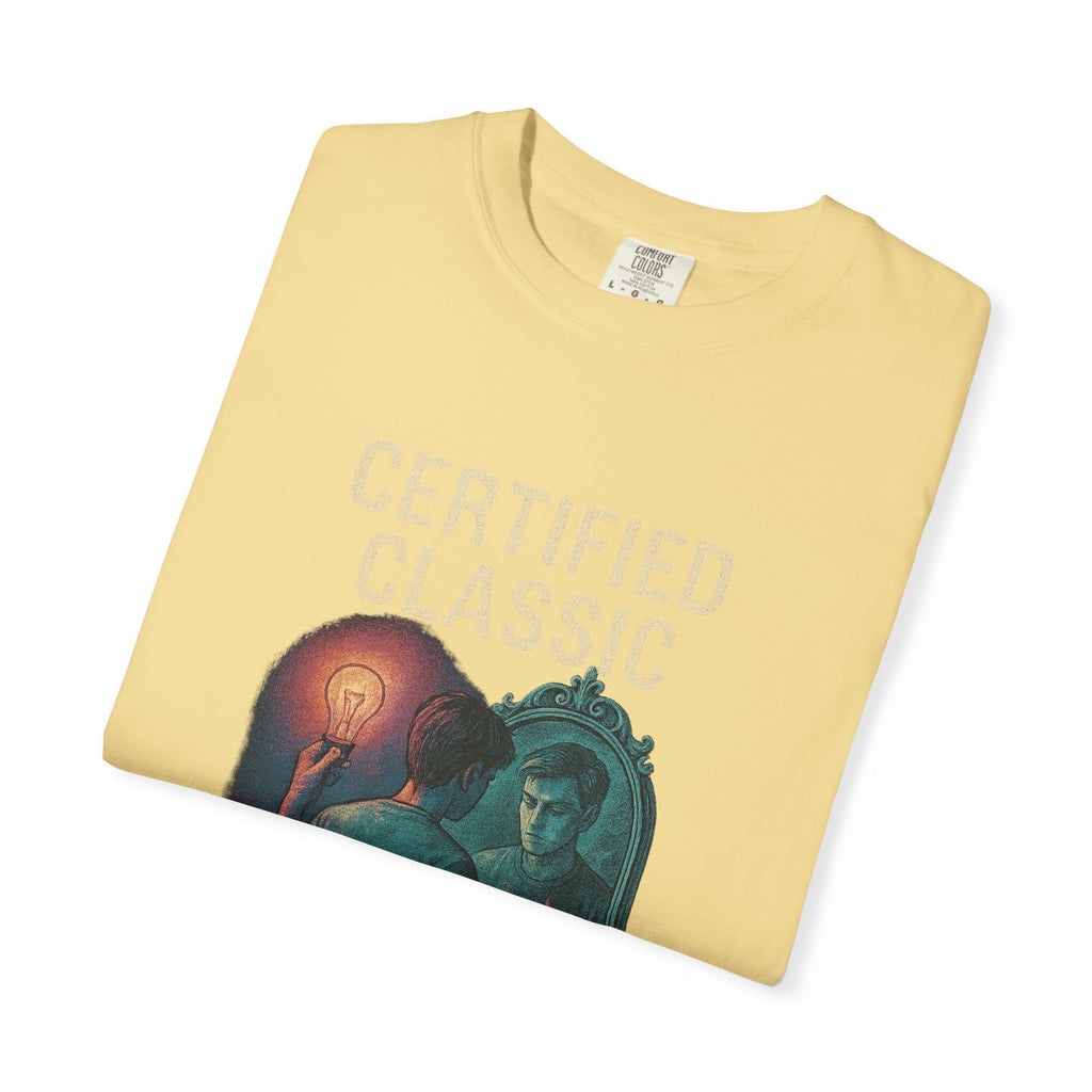 PRB Certified Classic Mirror Illustration T-shirt | Retro Mystic Artwork by Power Runs Black