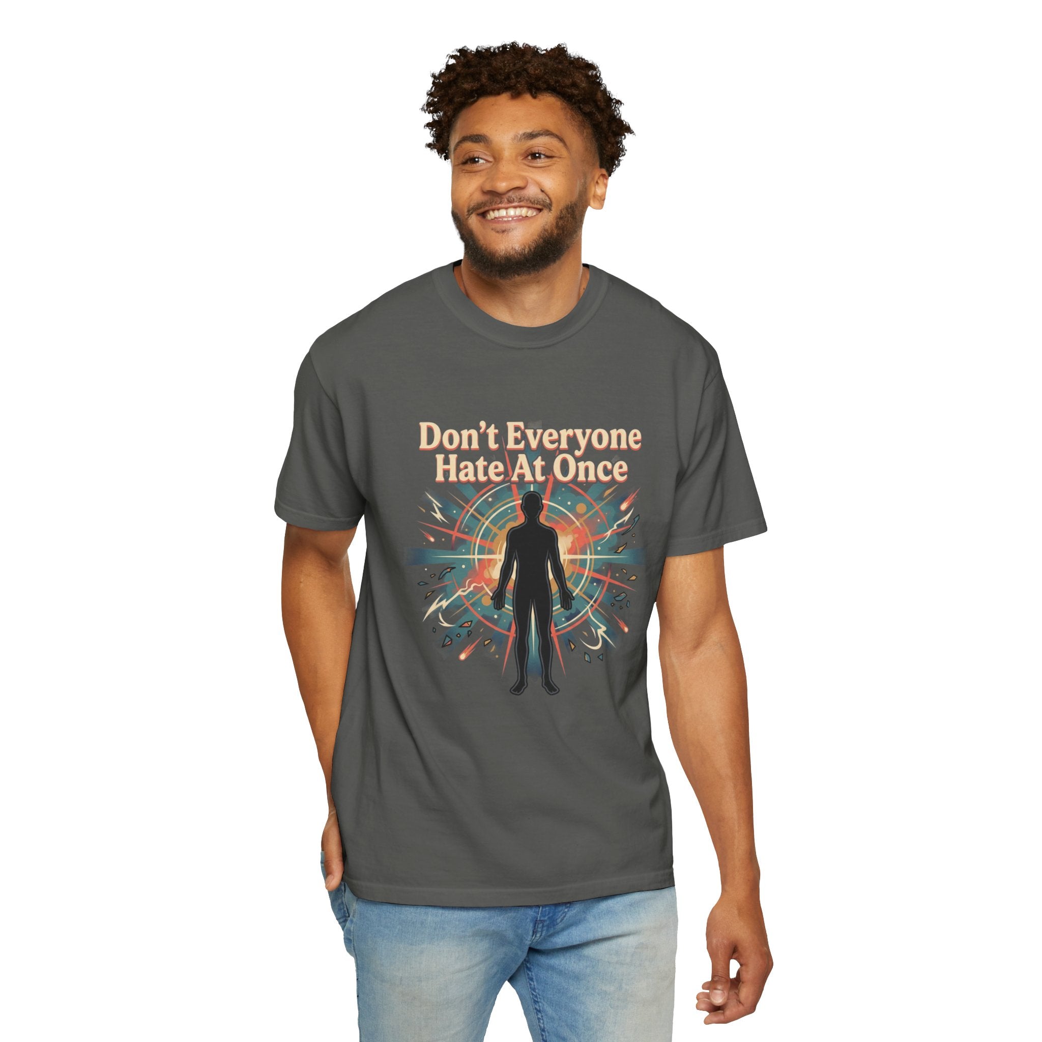 Power Runs Black Don't Everyone Hate Me Once" Retro Silhouette Graphic Tee by Printify
