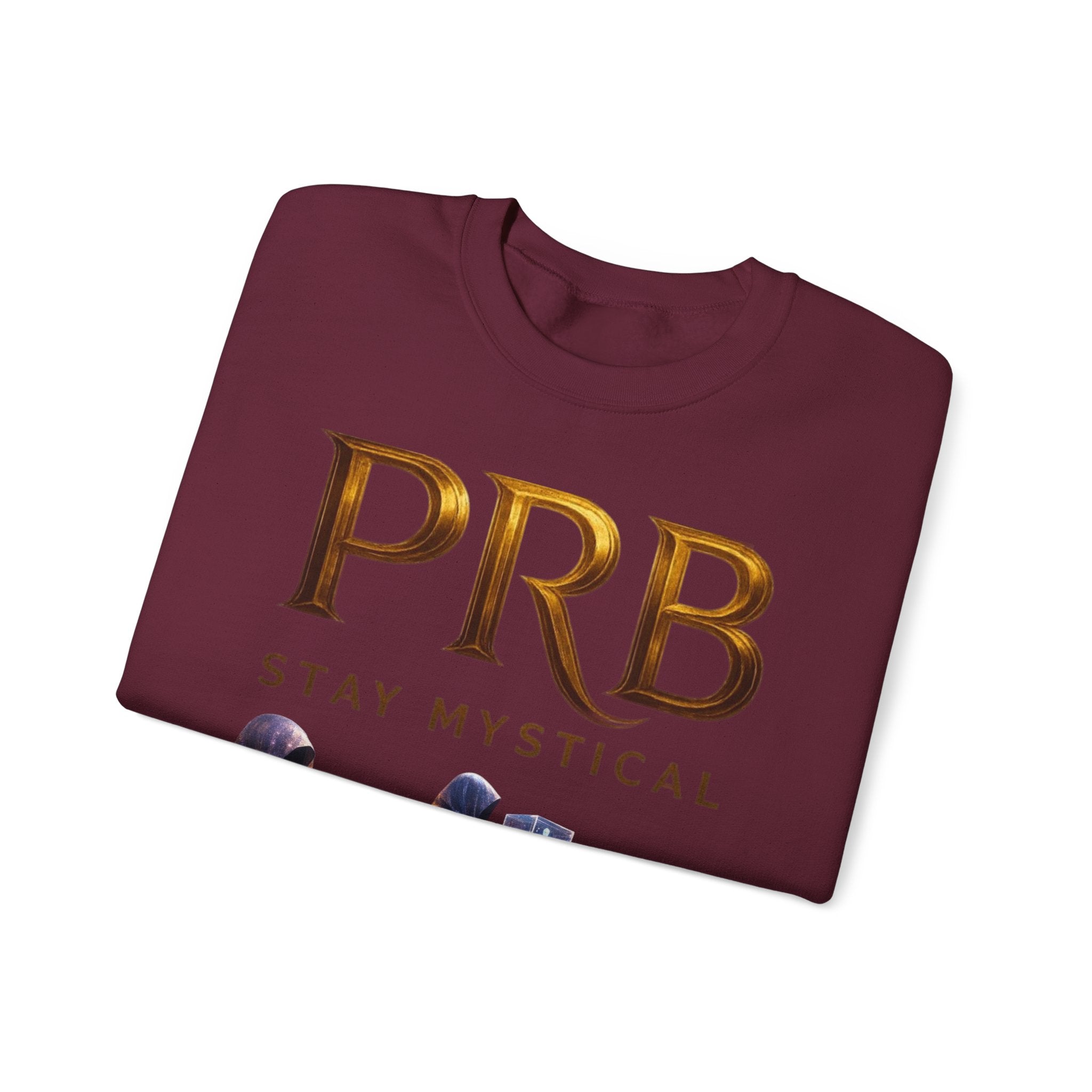 PRB Mystic Library Crewneck Sweatshirt — Cosmic Wizardry Art by Power Runs Black