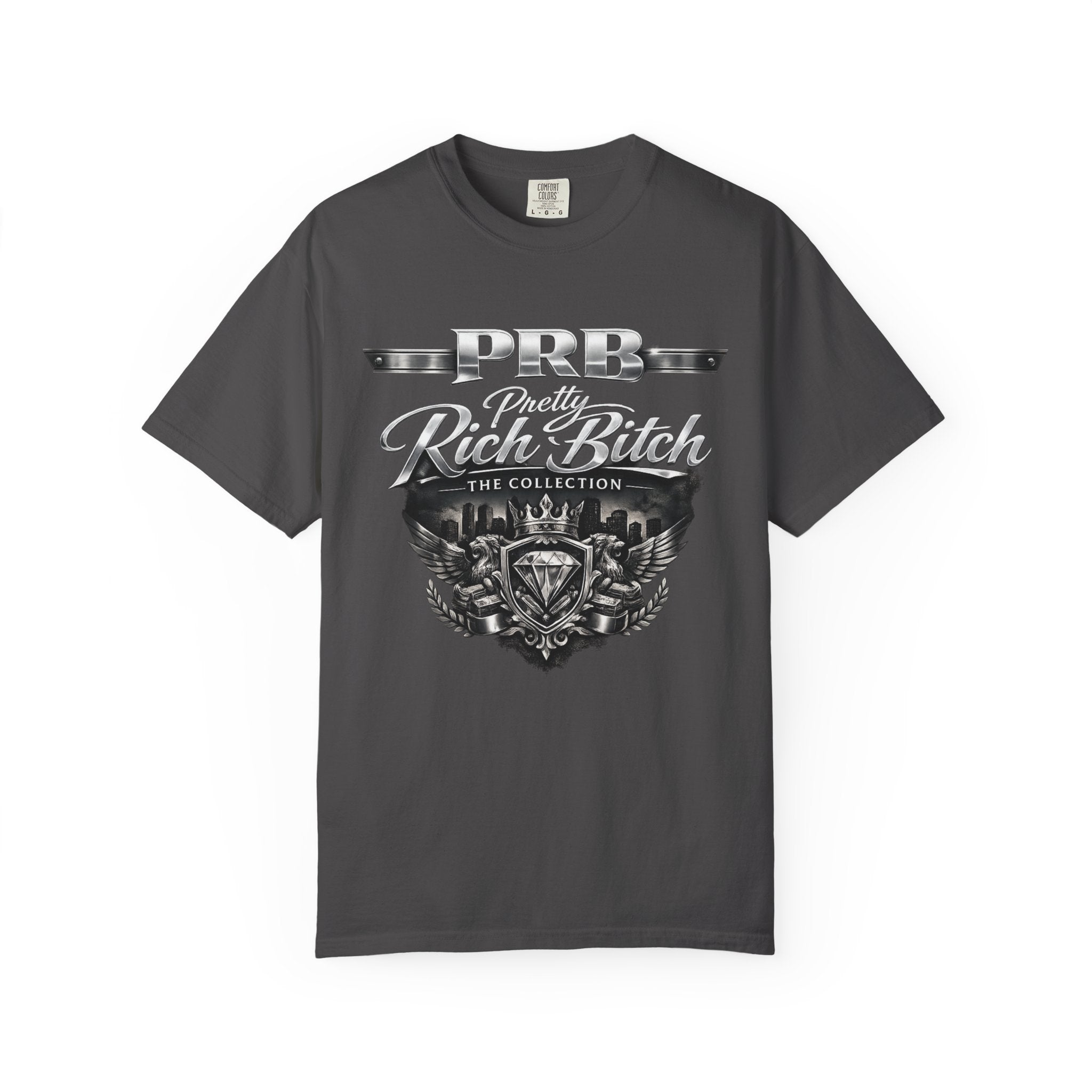 PRB Rebel Biker Crest T-Shirt | Vintage Motorcycle Emblem Tee by Power Runs Black