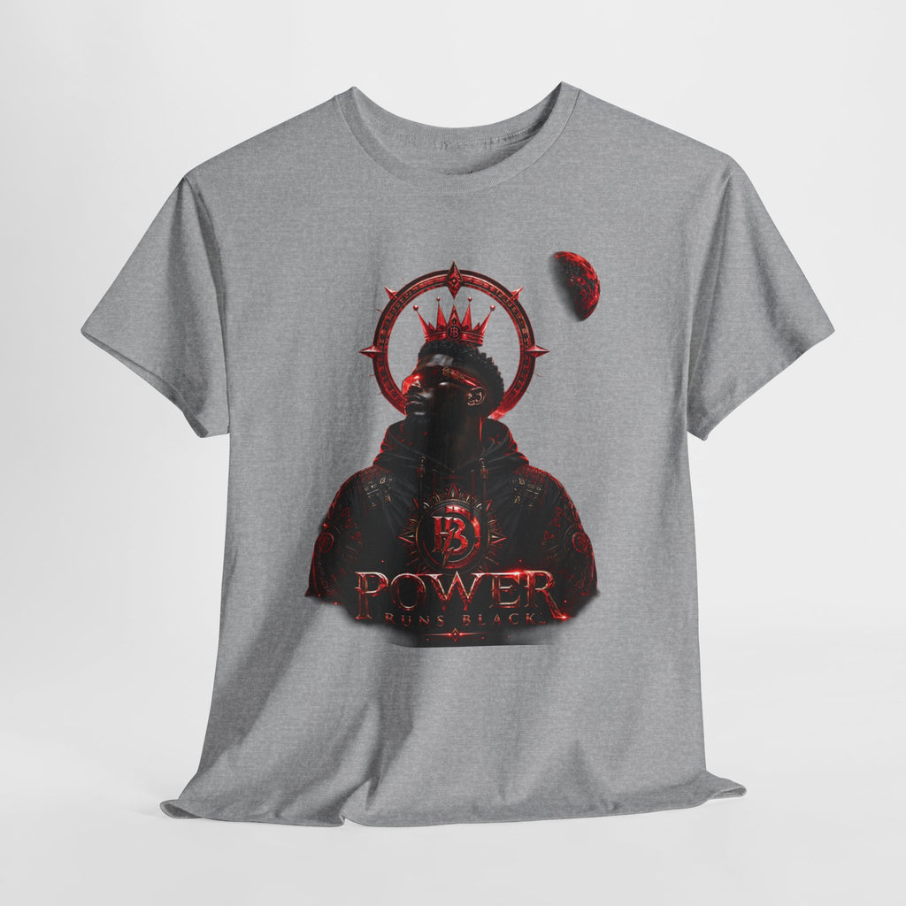 Power Runs Black Red Angel Graphics Tee by Printify