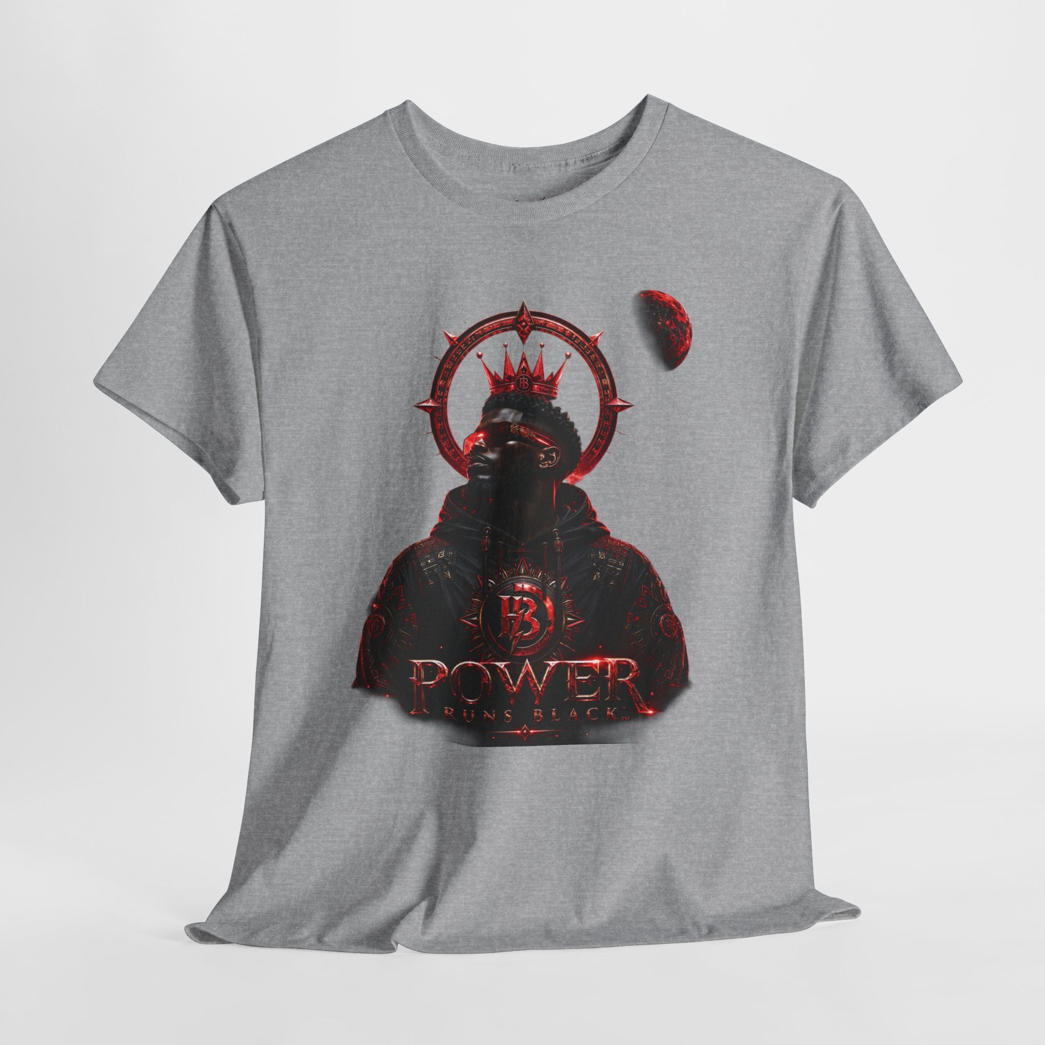 Power Runs Black Red Angel Graphics Tee by Printify