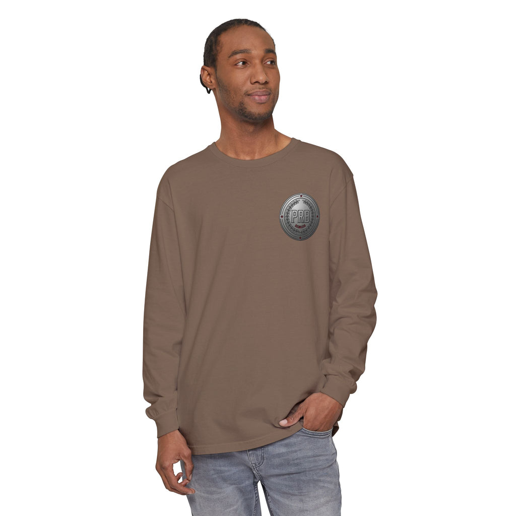 PRB The Starbound Seven graphic long sleeve shirt | cosmic superhero poster by Power Runs Black