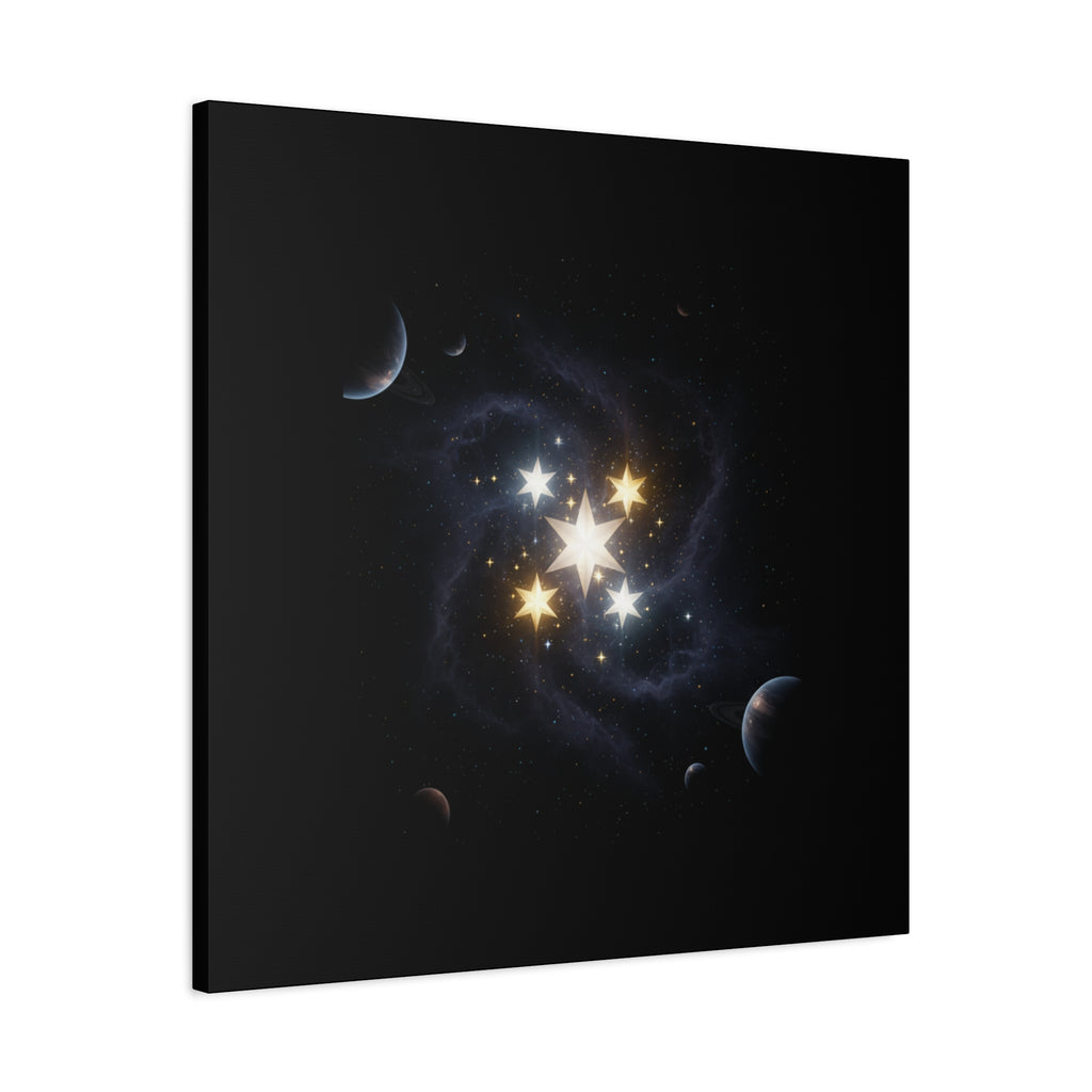 PRB Celestial Star Cluster Matte Canvas Print — Cosmic Planets Wall Art by Printify