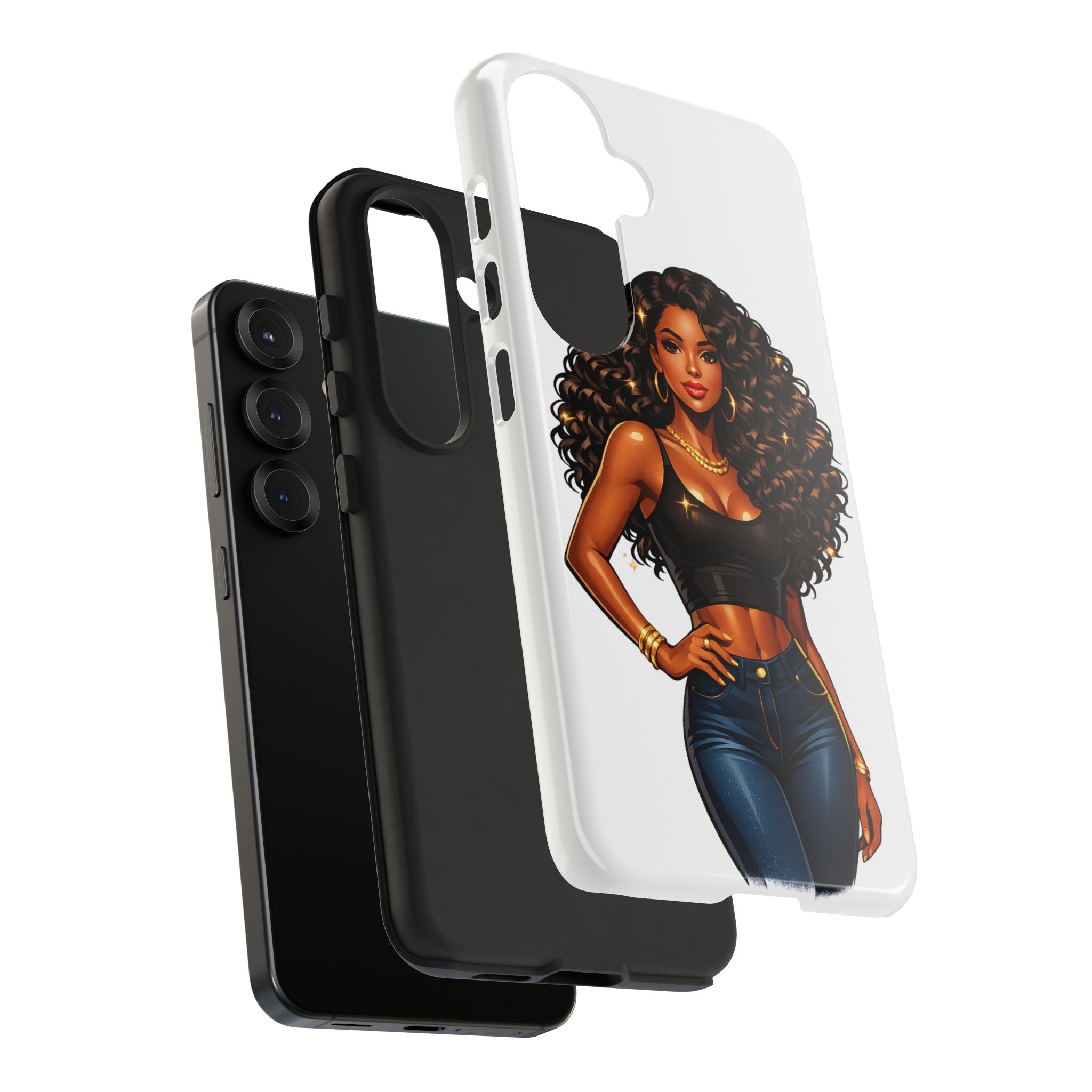 Pretty Rich Bitch by PRB Curly Hair Phone Case by Printify