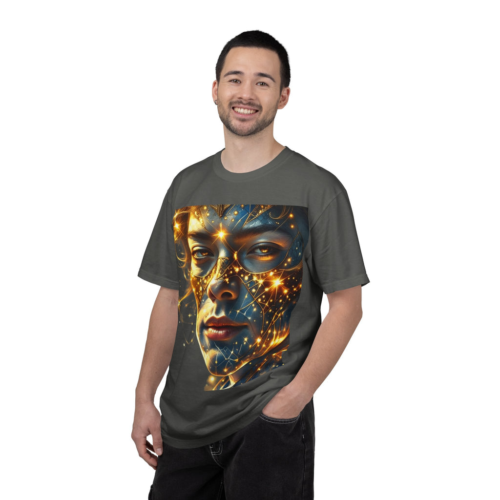 PRB Celestial Glow Unisex Graphic T-Shirt | Luminous Portrait Tee by Power Runs Black