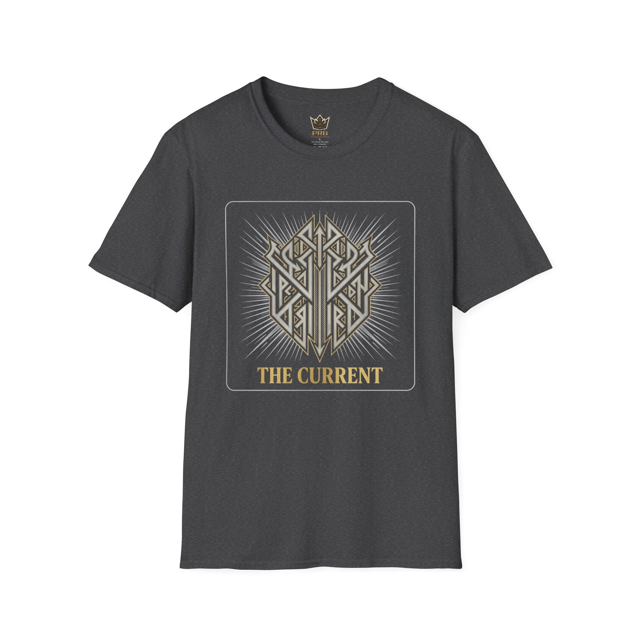 Power Runs Black PRB The Current Geometric Logo T-Shirt by Printify