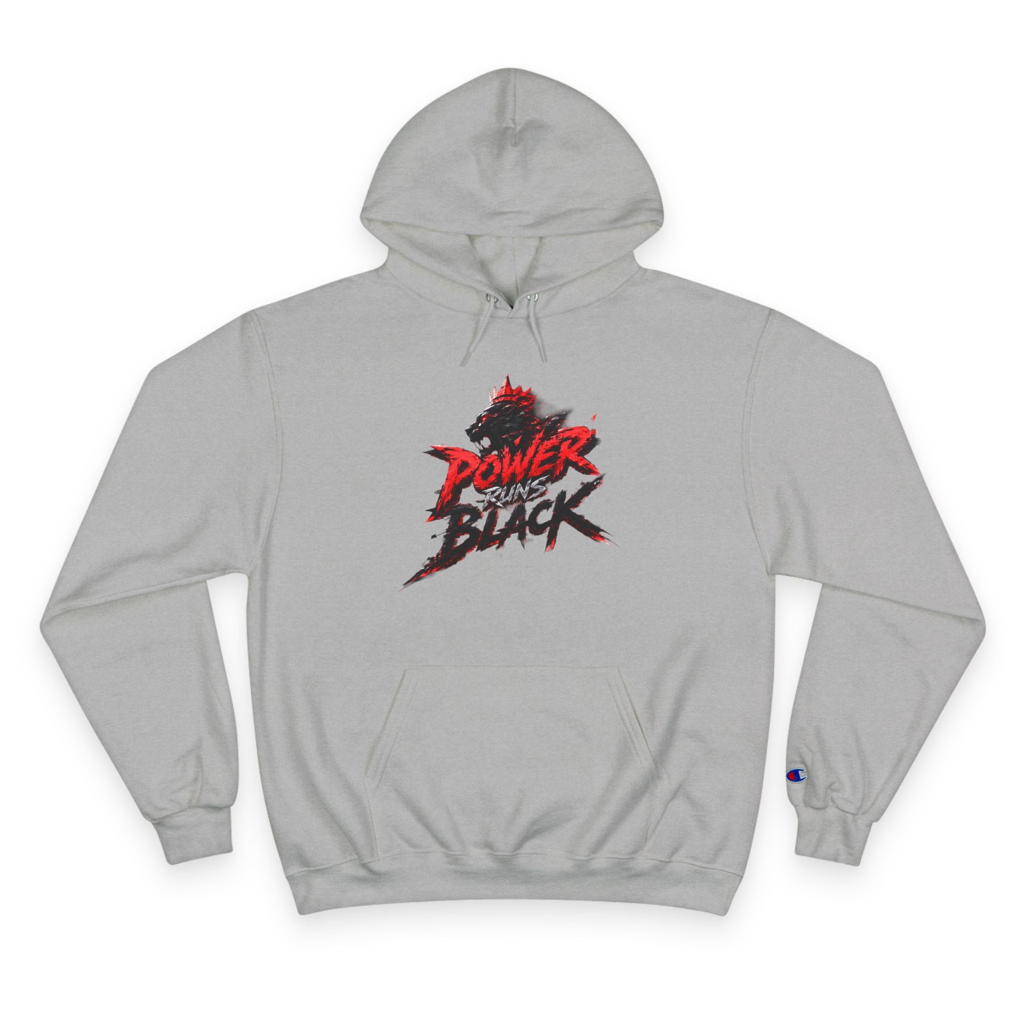 Power Runs Black logo hoodie | Flame crest design by Power Runs Black
