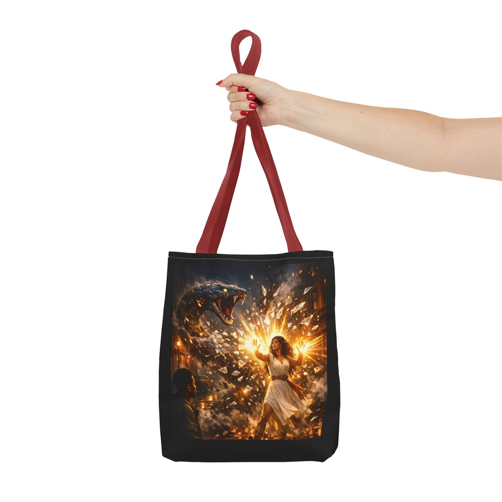 PRB Raging Serpent Burst tote bag | Fantasy serpent explosion art by Printify