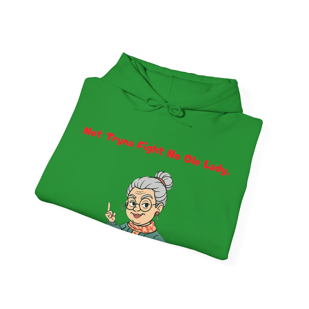 PRB Sassy Grandma Illustration Hoodie | "Not Tryna Fight No Ole Lady." by Power Runs Black