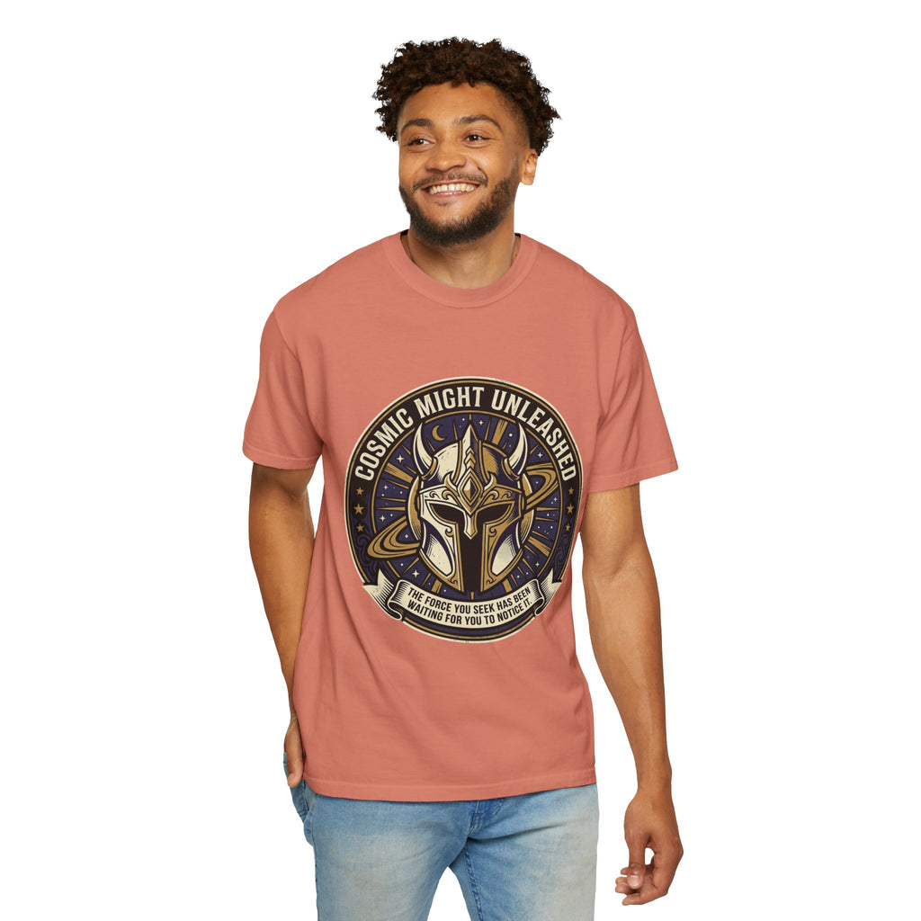 PRB Starforged Flex Cosmic Might Unleashed T-Shirt — Mythic Helmet Graphic Tee by Power Runs Black