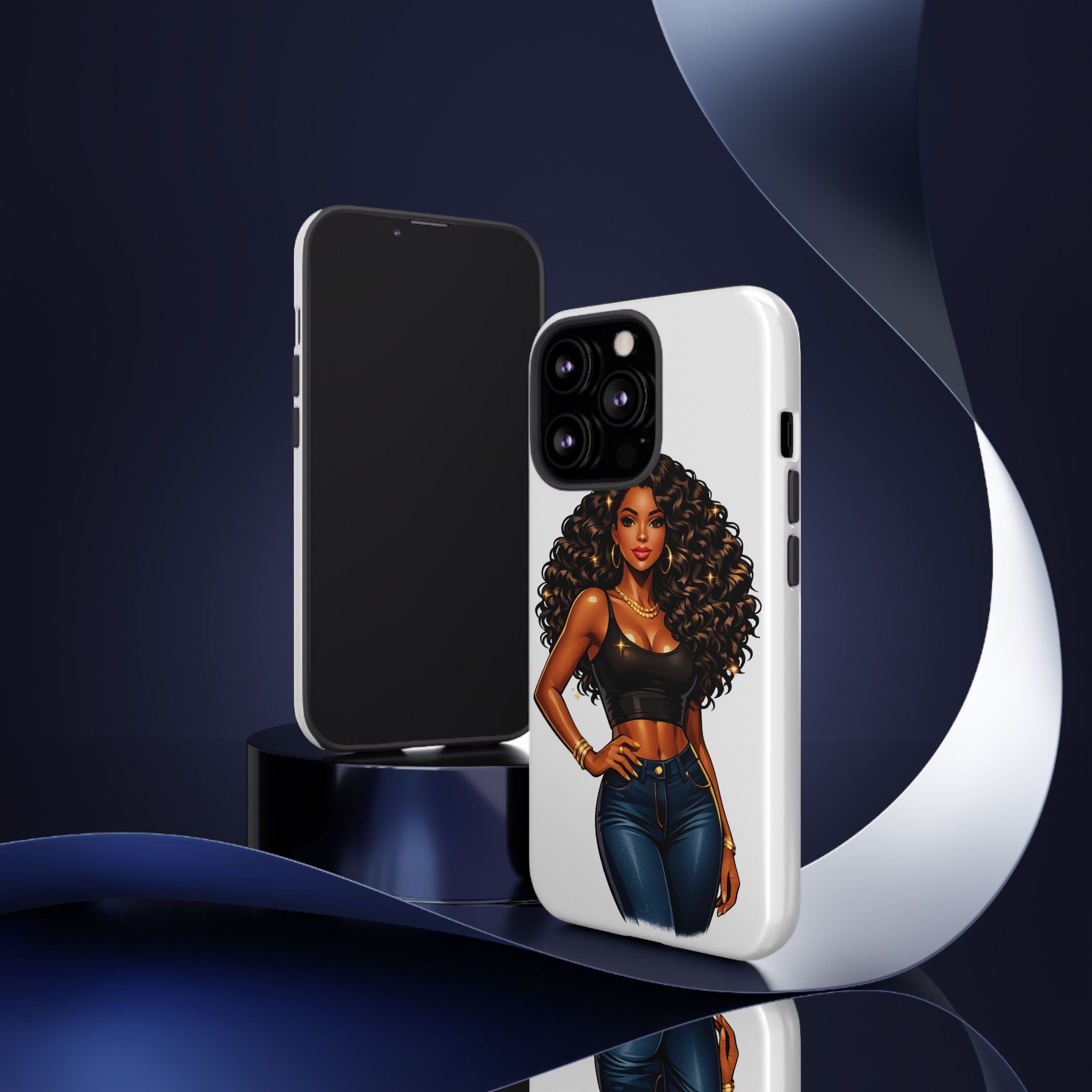 Pretty Rich Bitch by PRB Curly Hair Phone Case by Printify