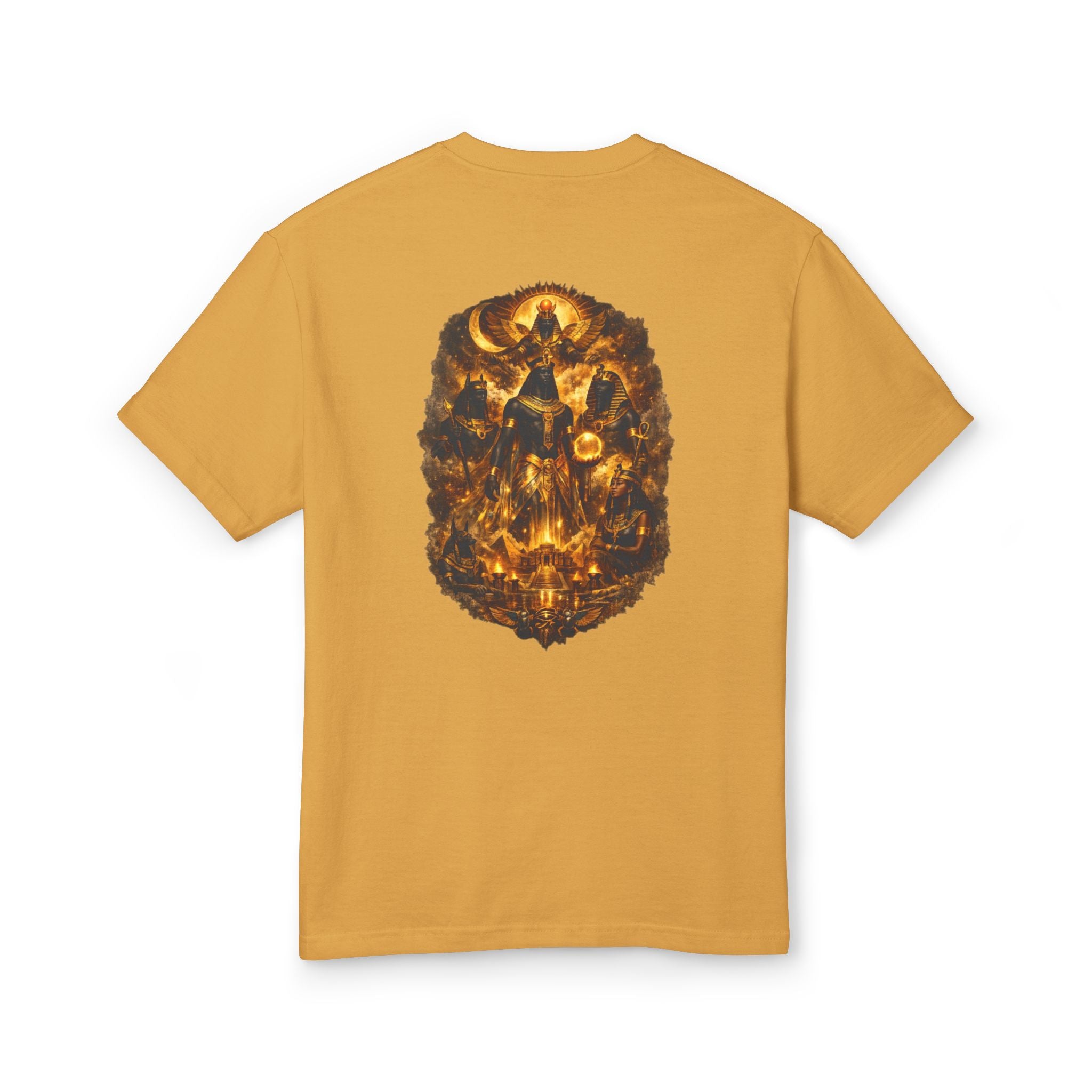 PRB Graphic Tee — Golden Gothic Shield Chest & Back Design by Power Runs Black