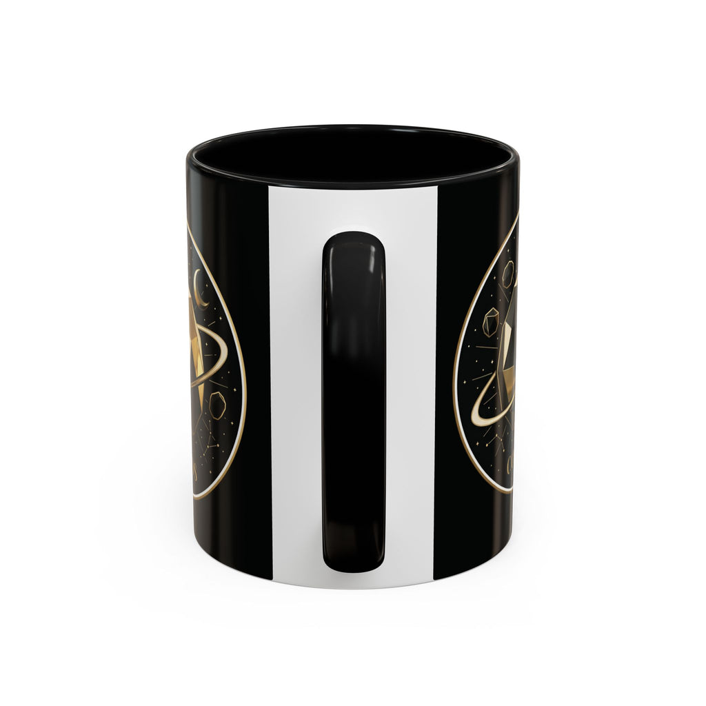 PRB Gold Cosmos Design Accent Coffee Mug | The Break, Planet Illustration by Printify