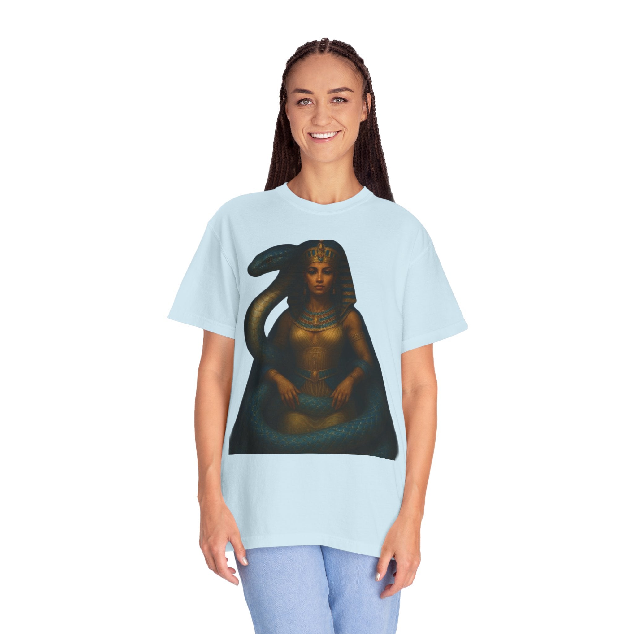 PRB Egyptian Goddess with Snake T-Shirt | Pharaoh Serpent Art Tee by Power Runs Black