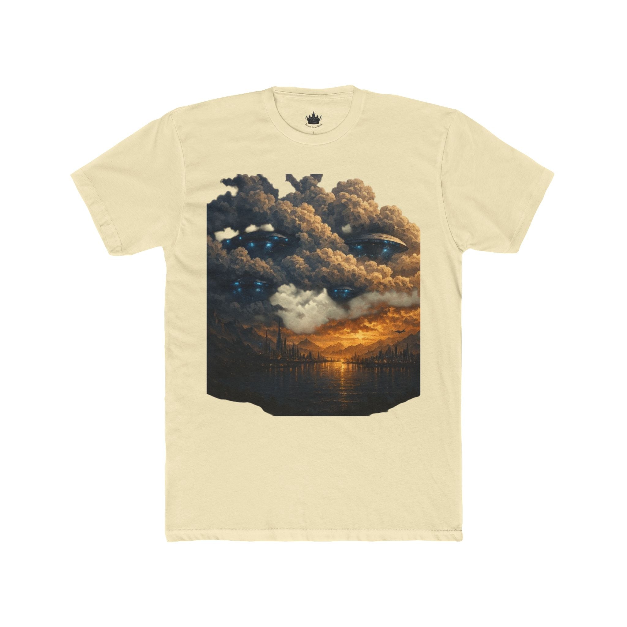 PRB Sunset Stormscape Tee — Dramatic Cloudscape Graphic T-Shirt by Power Runs Black