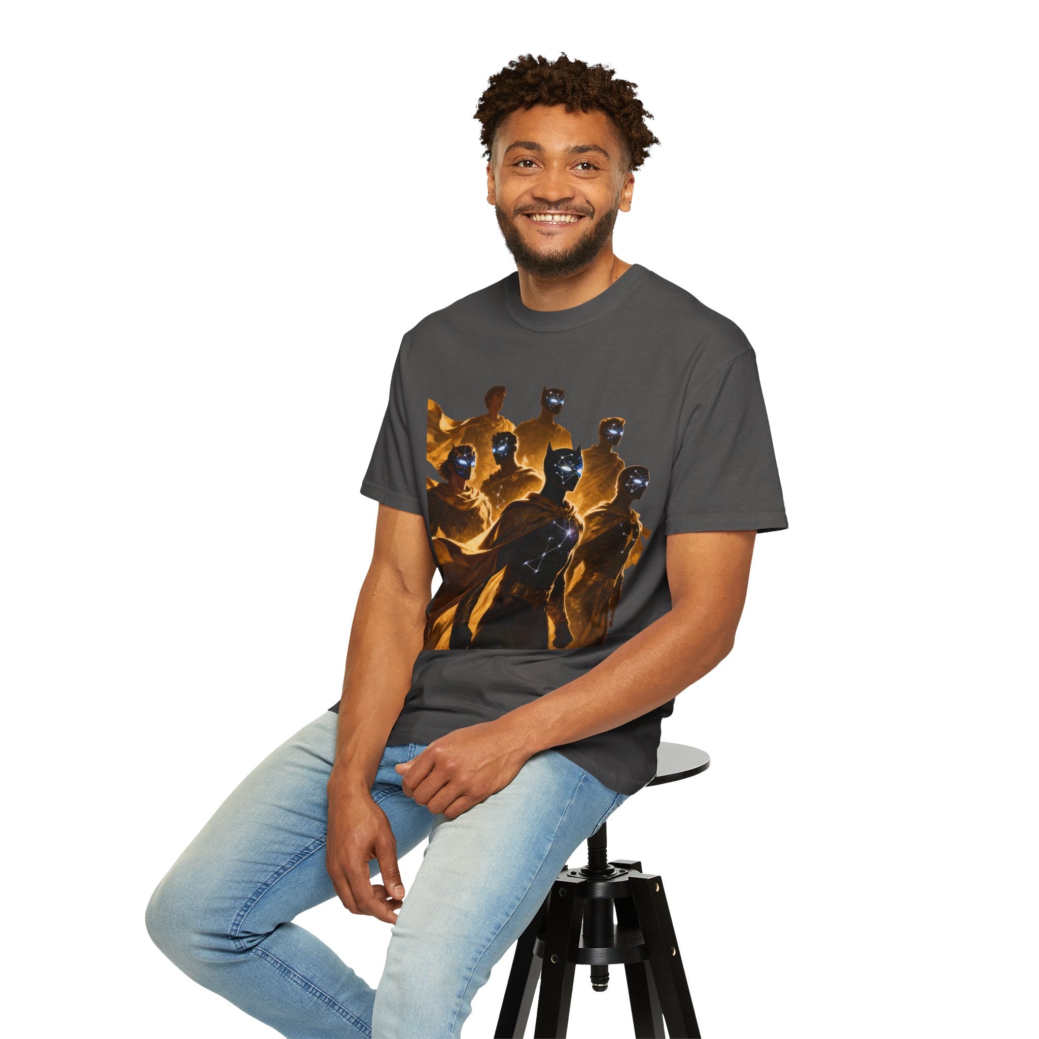 PRB Cosmic Heroes Graphic Tee (Golden Cloaks & Starry Faces) by Power Runs Black