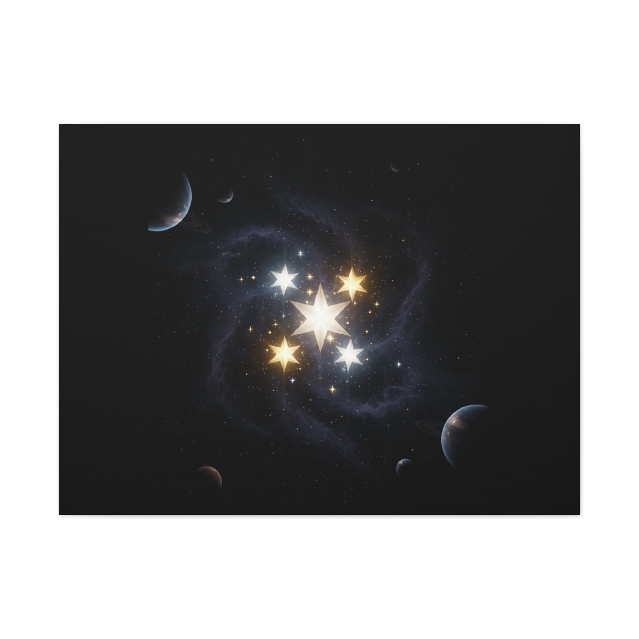 Power Runs Black PRB Glowing Star Constellation Canvas by Power Runs Black