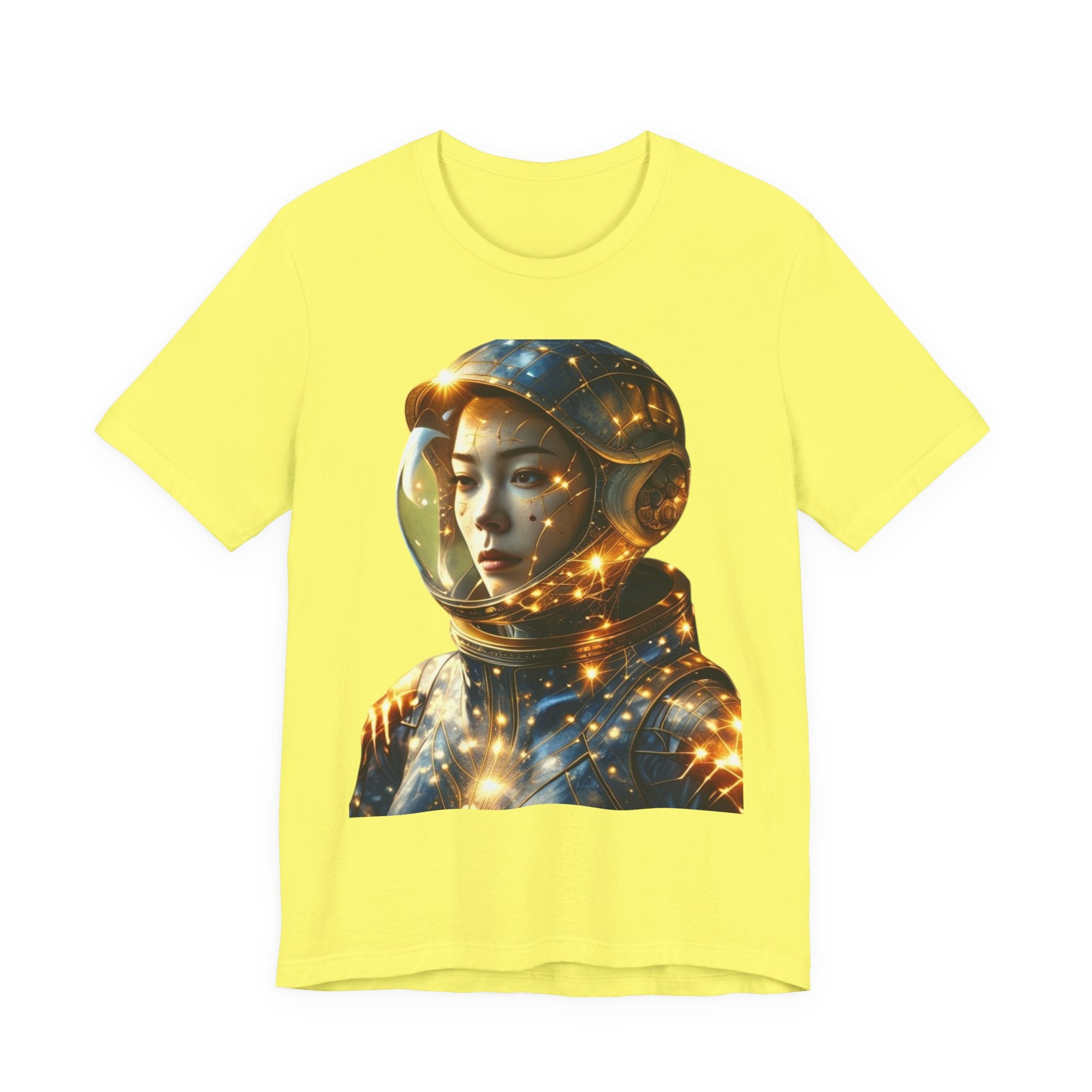 PRB Astronaut Portrait Tee — Starry Cosmic Helmet Graphic T-Shirt by Power Runs Black