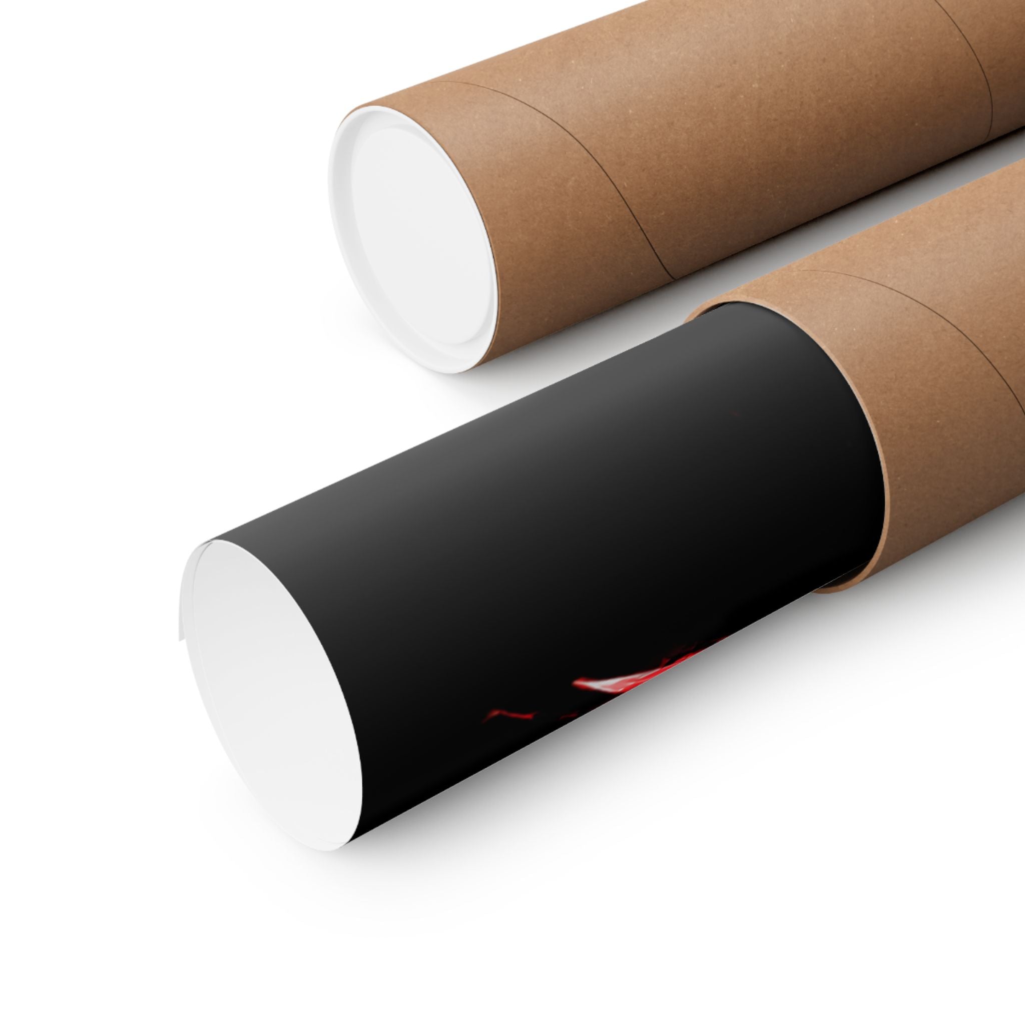Power Runs Black Matte Poster — Red Panther Skull Graphic Wall Art by Power Runs Black