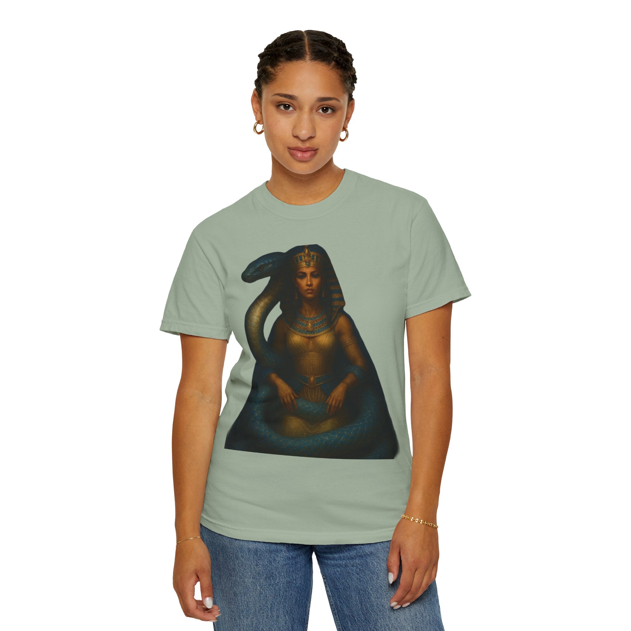 PRB Egyptian Goddess with Snake T-Shirt | Pharaoh Serpent Art Tee by Power Runs Black