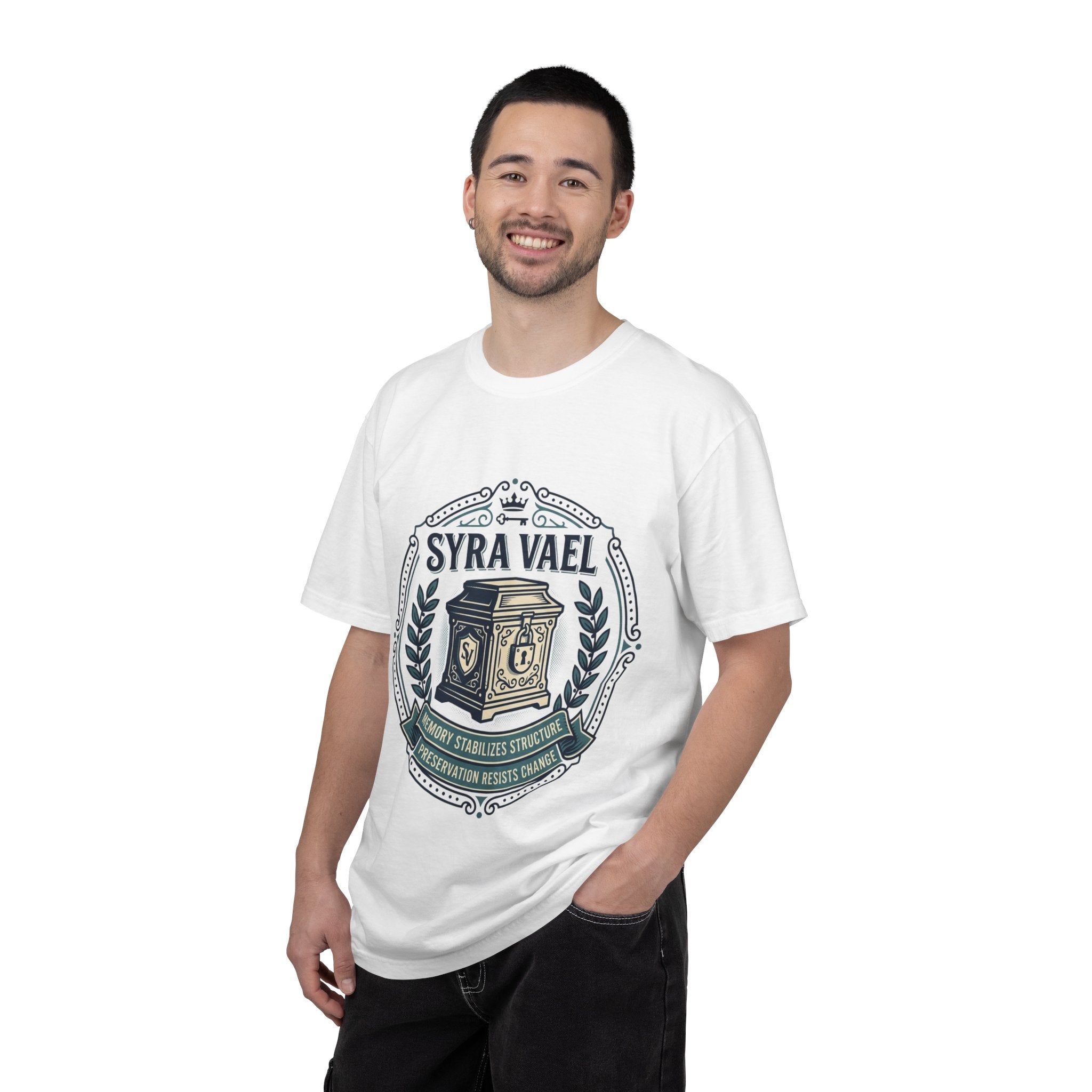 Power Runs Black PRB — Syra Vael Vintage Crest Tee by Printify