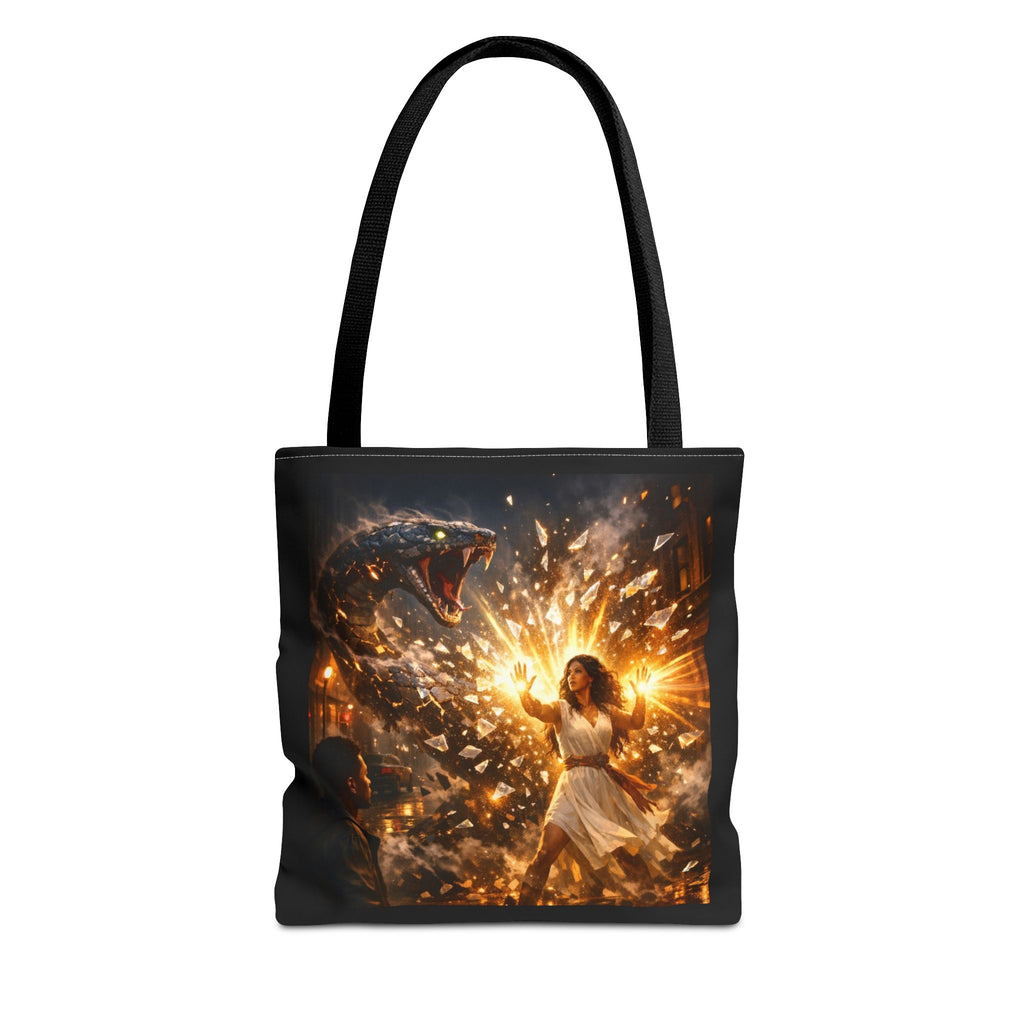 PRB Raging Serpent Burst tote bag | Fantasy serpent explosion art by Printify