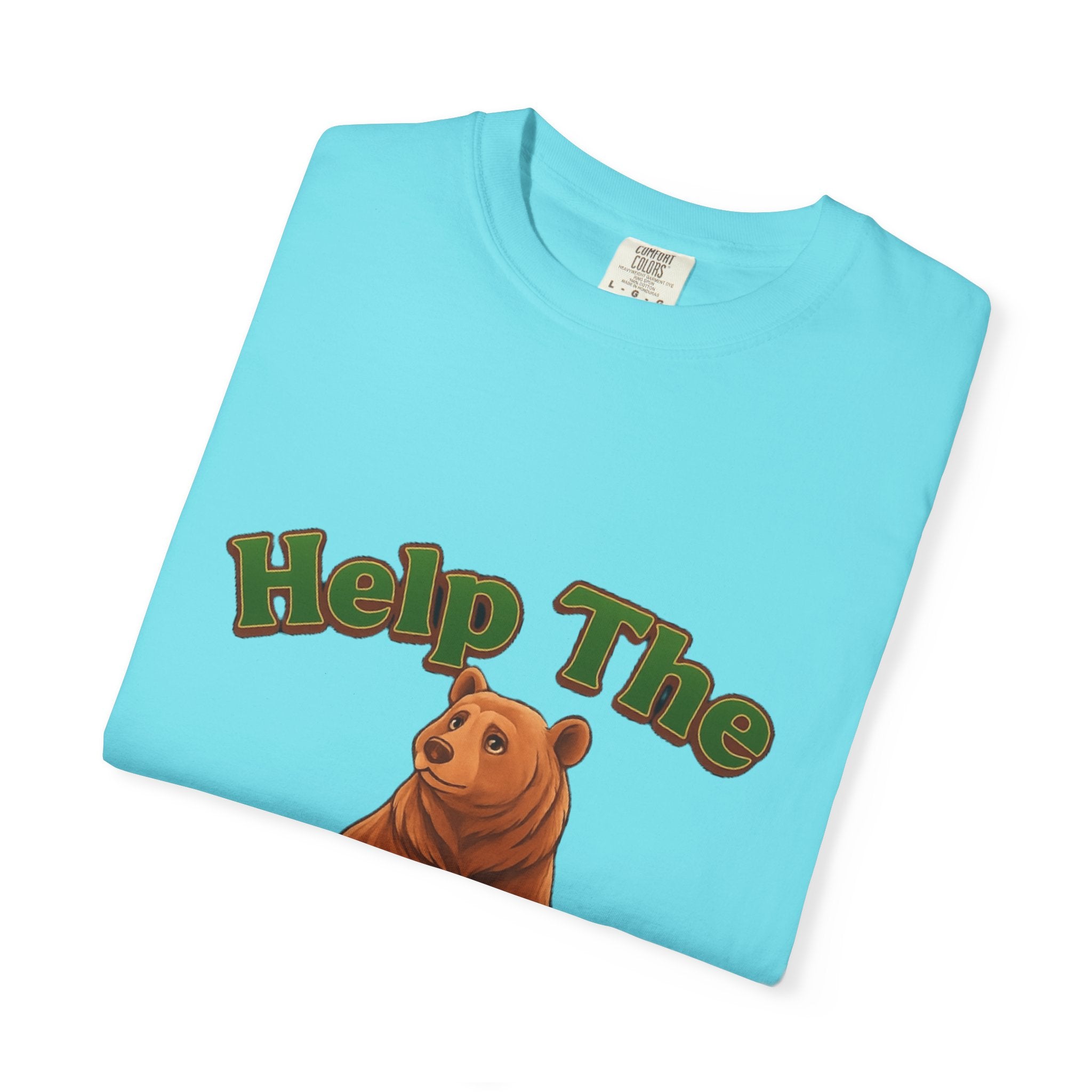 Power Runs Black PRB Help The Bear T-shirt | Cute Sitting Bear Illustration by Power Runs Black