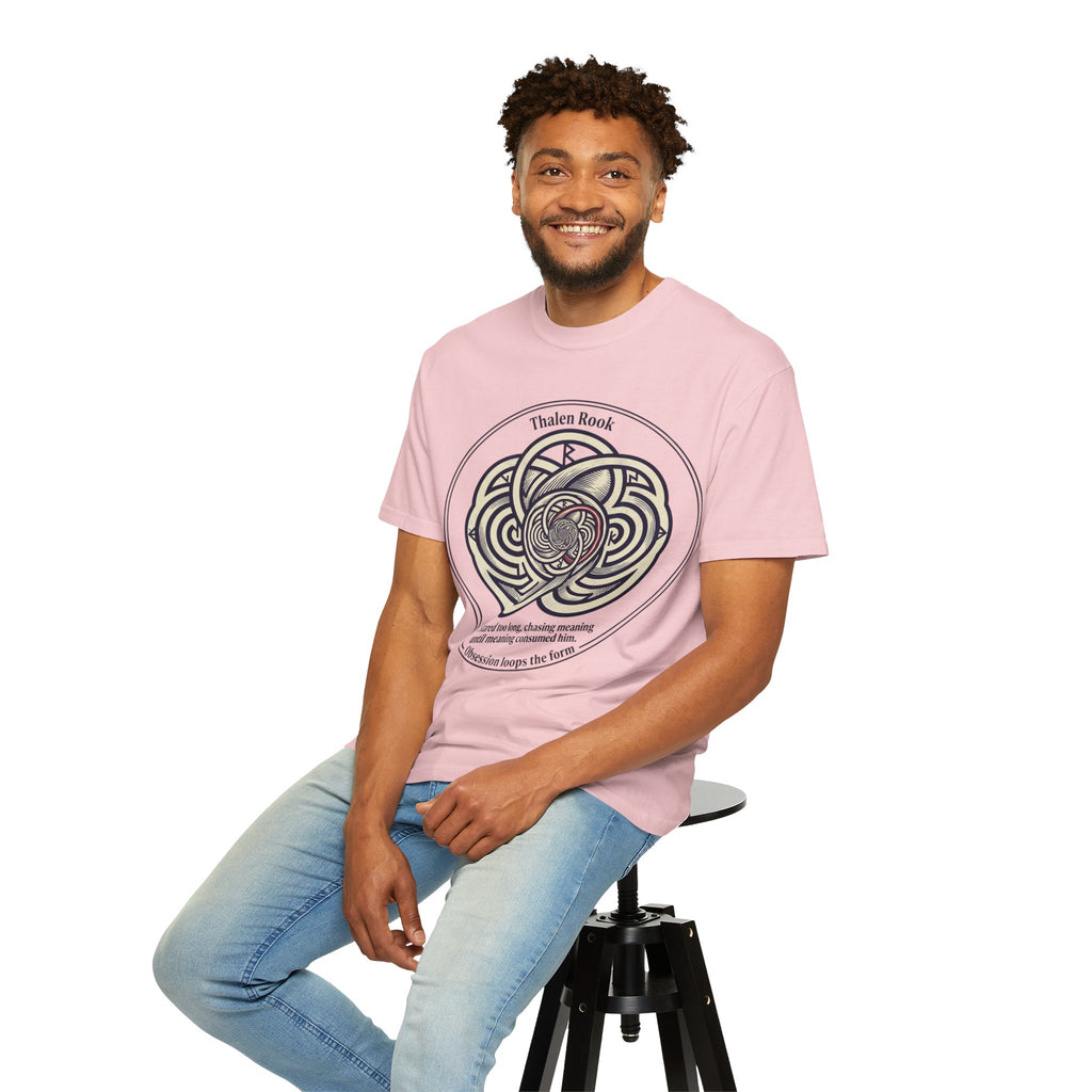 Power Runs Black PRB Thalen Rook Celtic Knot Graphic T-Shirt — "He stared too long..." Quote Tee by Power Runs Black