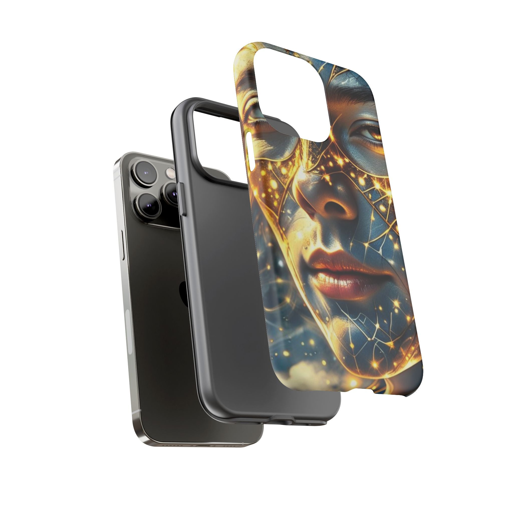 PRB Galactic Portrait Tough Case | Cosmic Face Phone Case, Starry Nebula Design by Printify