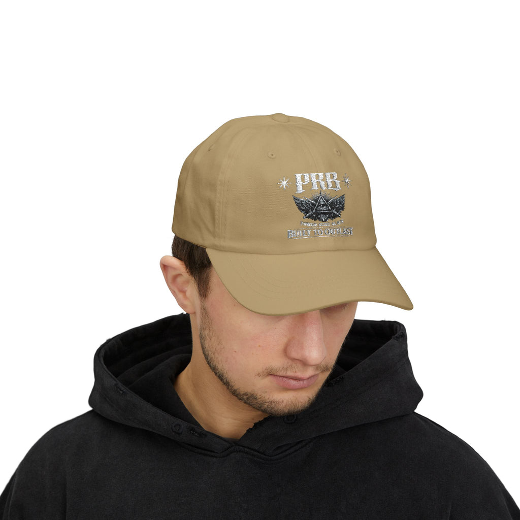PRB Dad Cap — Vintage Crest Embroidered Baseball Hat by Power Runs Black