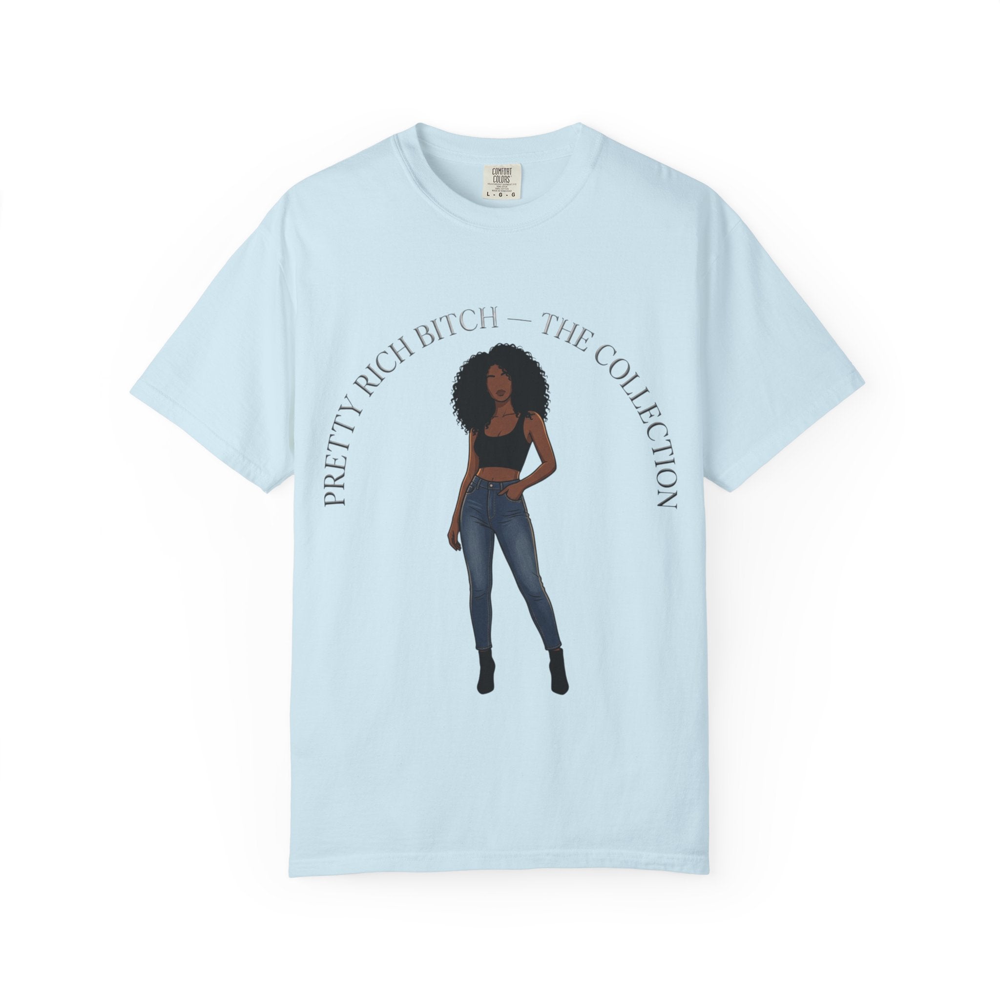 Pretty Rich Bitch The Collection by PRB Graphic Tee (Afro Curly Woman) by Power Runs Black