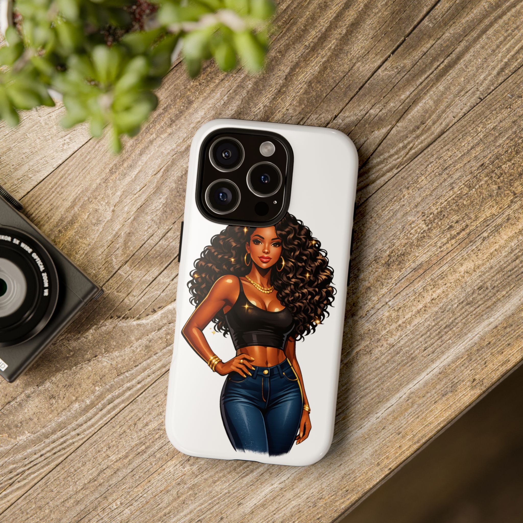 Pretty Rich Bitch by PRB Curly Hair Phone Case by Printify