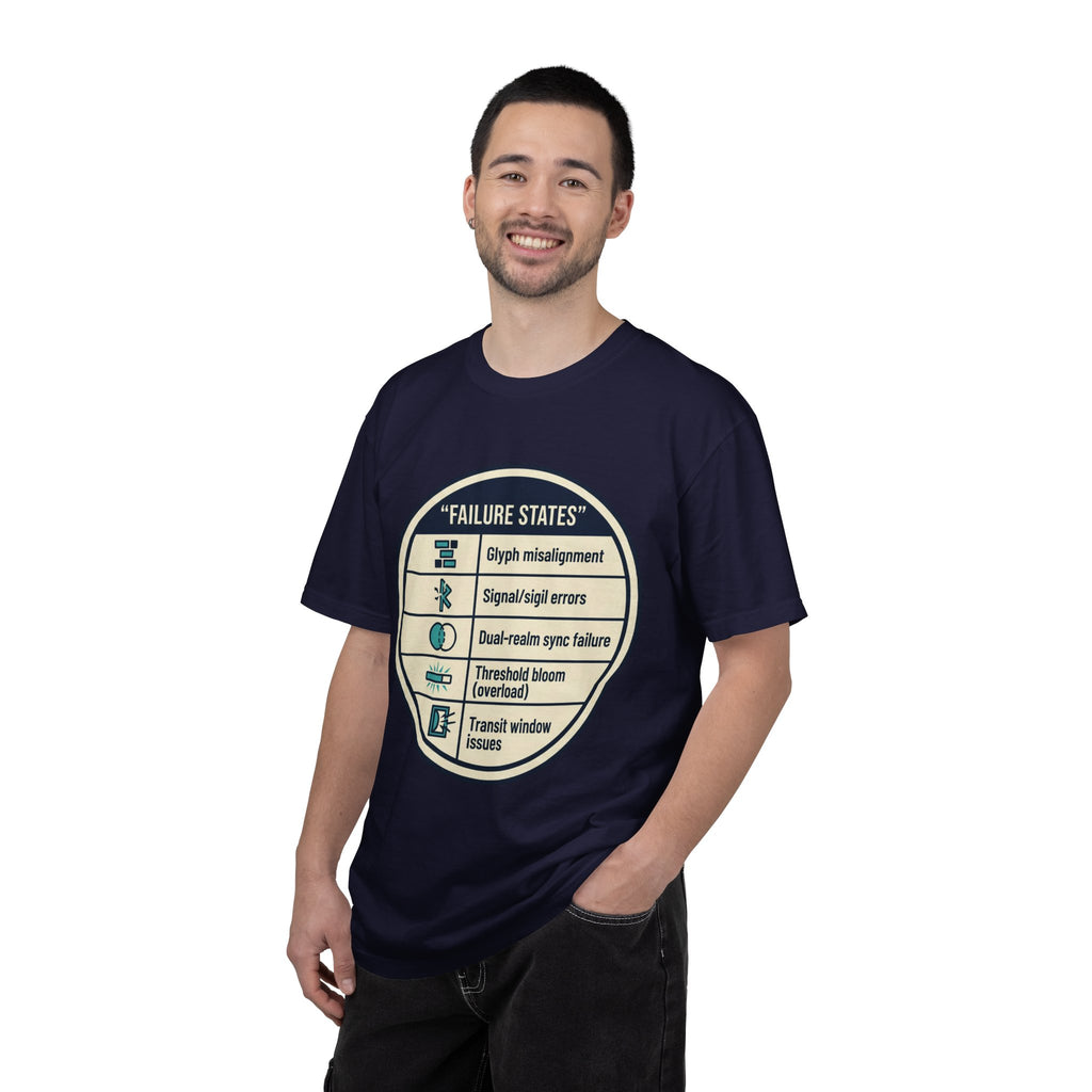 Power Runs Black PRB Failure States T-Shirt — Sci‑Fi Status Badge Graphic Tee by Printify