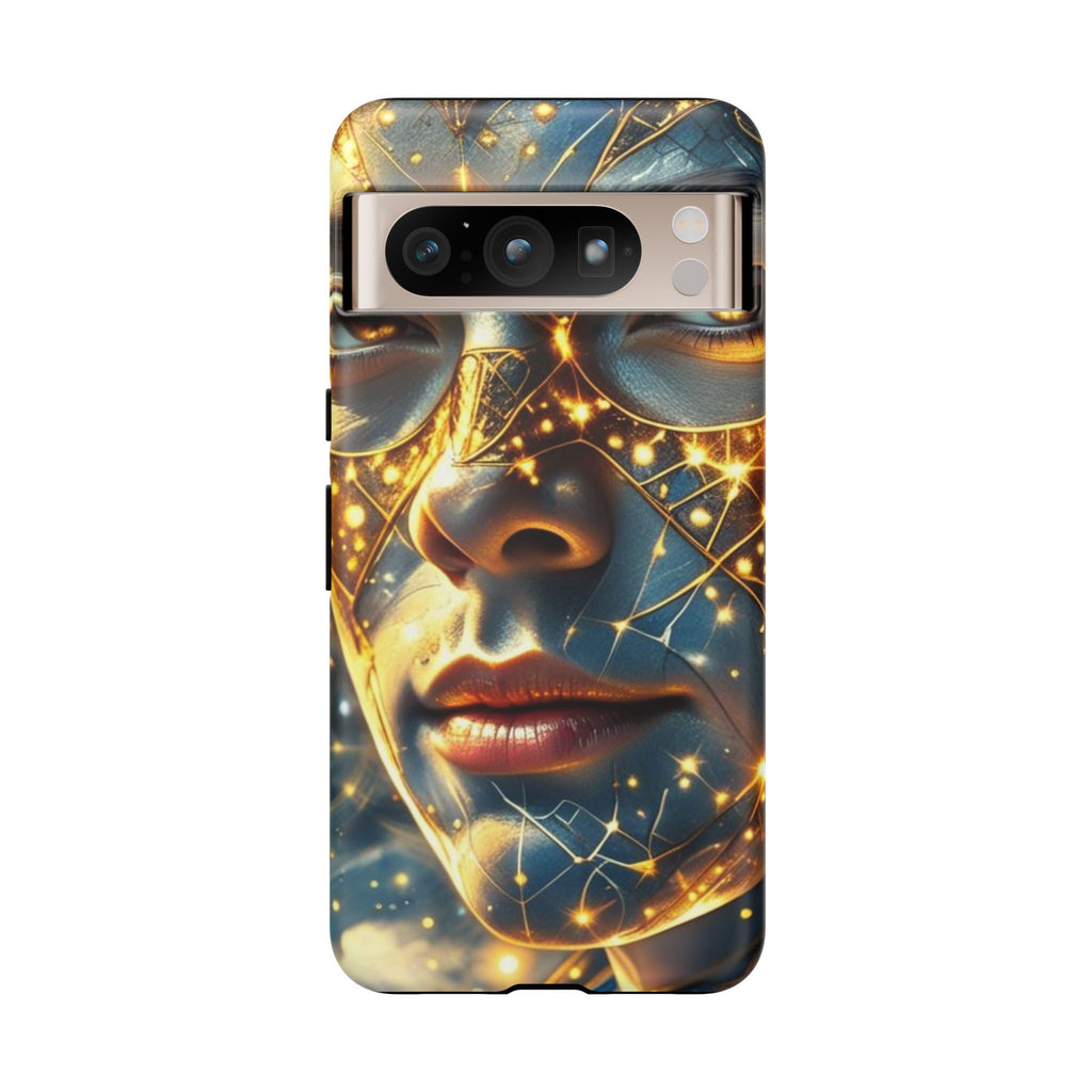 PRB Galactic Portrait Tough Case | Cosmic Face Phone Case, Starry Nebula Design by Power Runs Black